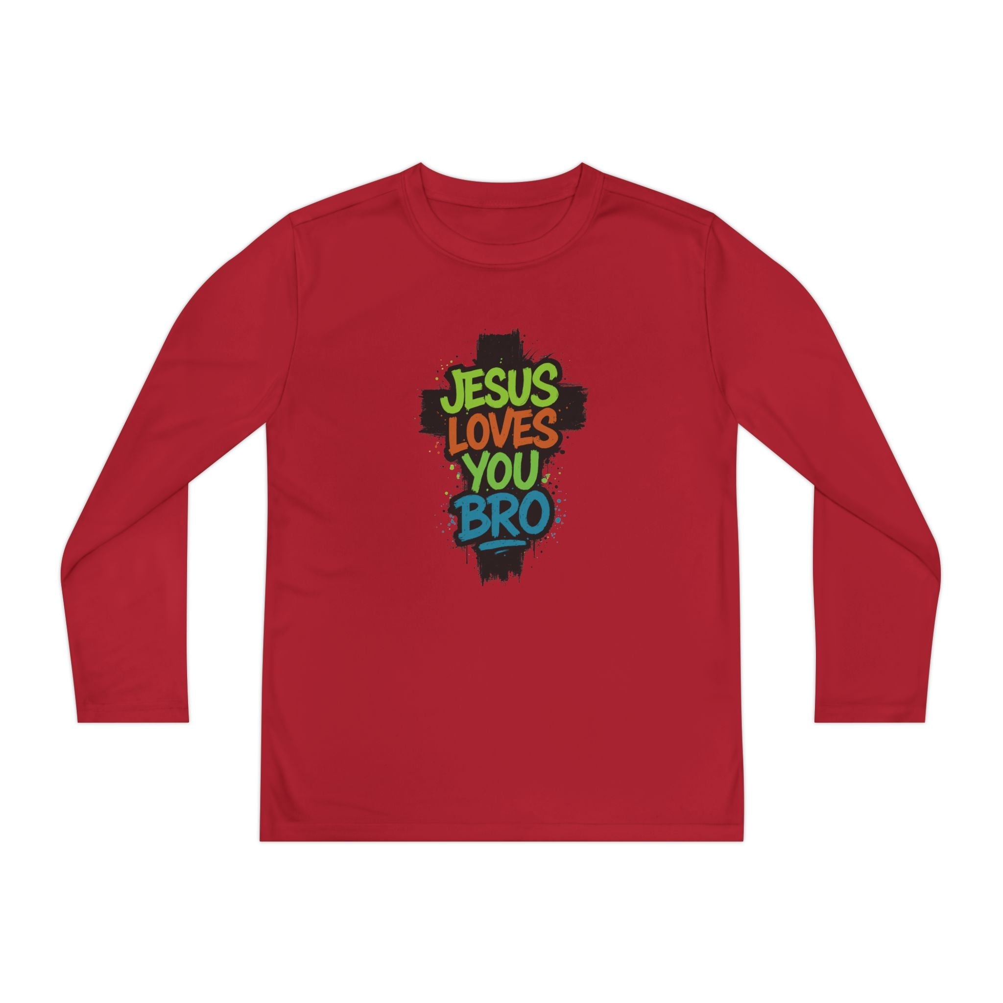 Faith Based Youth Long Sleeve T-Shirt - Jesus Loves You Bro | Kids clothes by atgodanddesigns