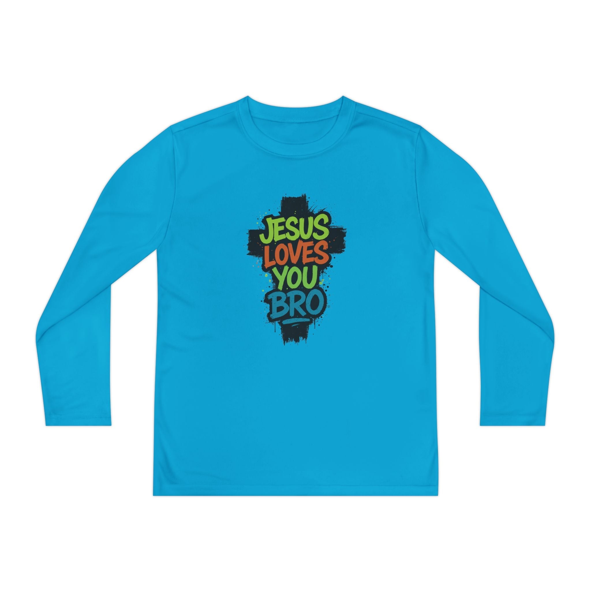 Faith Based Youth Long Sleeve T-Shirt - Jesus Loves You Bro | Kids clothes by atgodanddesigns