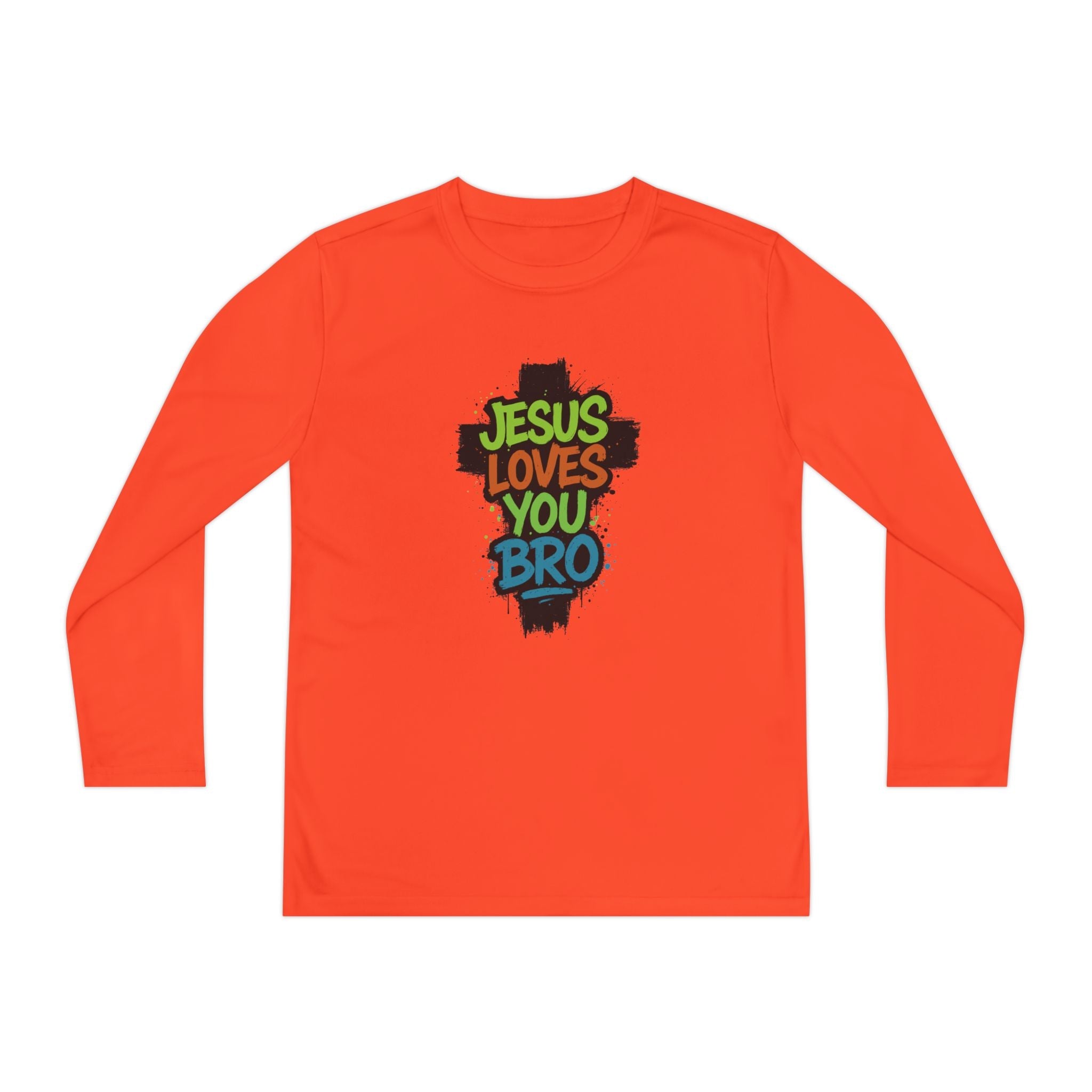 Faith Based Youth Long Sleeve T-Shirt - Jesus Loves You Bro | Kids clothes by atgodanddesigns