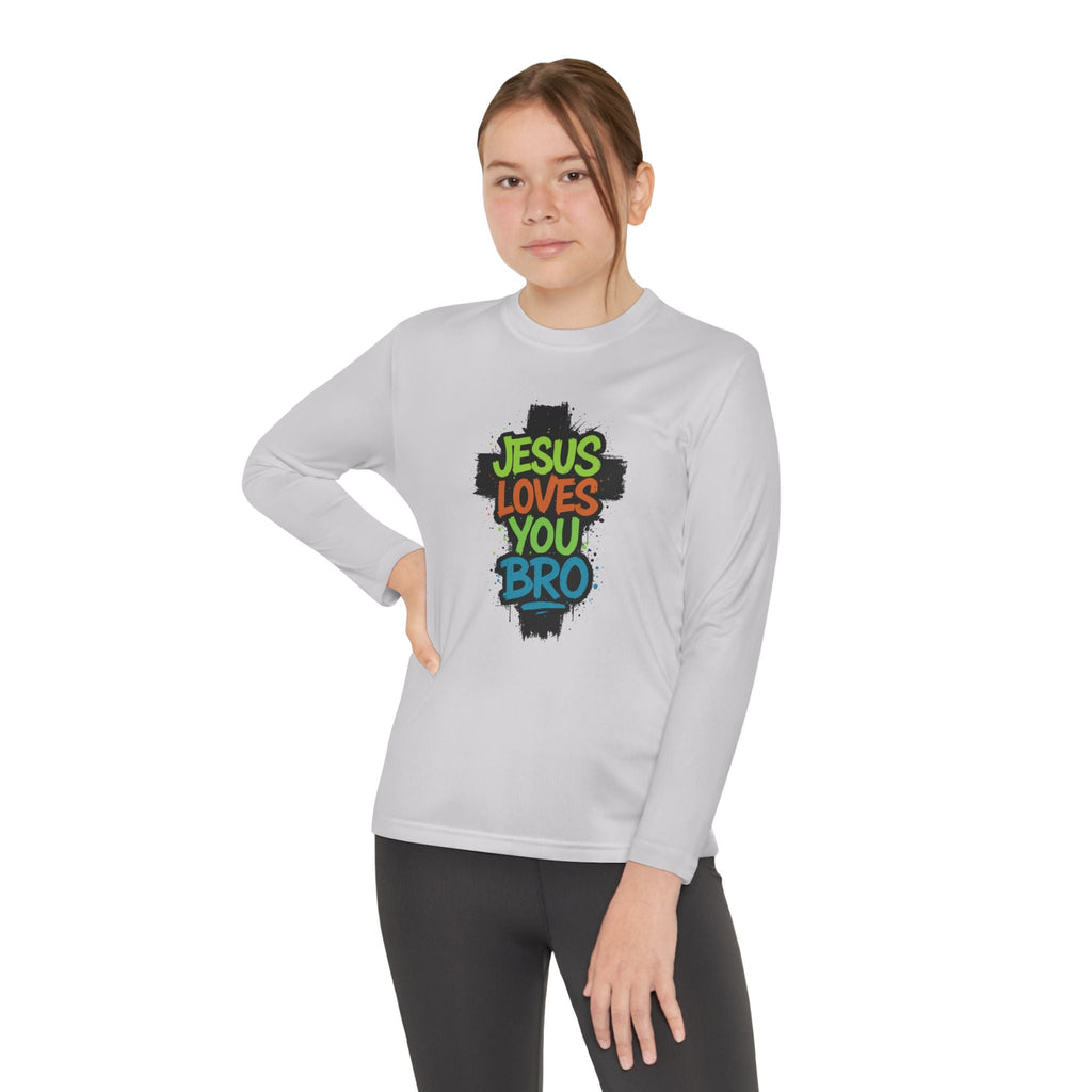 Faith Based Youth Long Sleeve T-Shirt - Jesus Loves You Bro | Kids clothes by atgodanddesigns