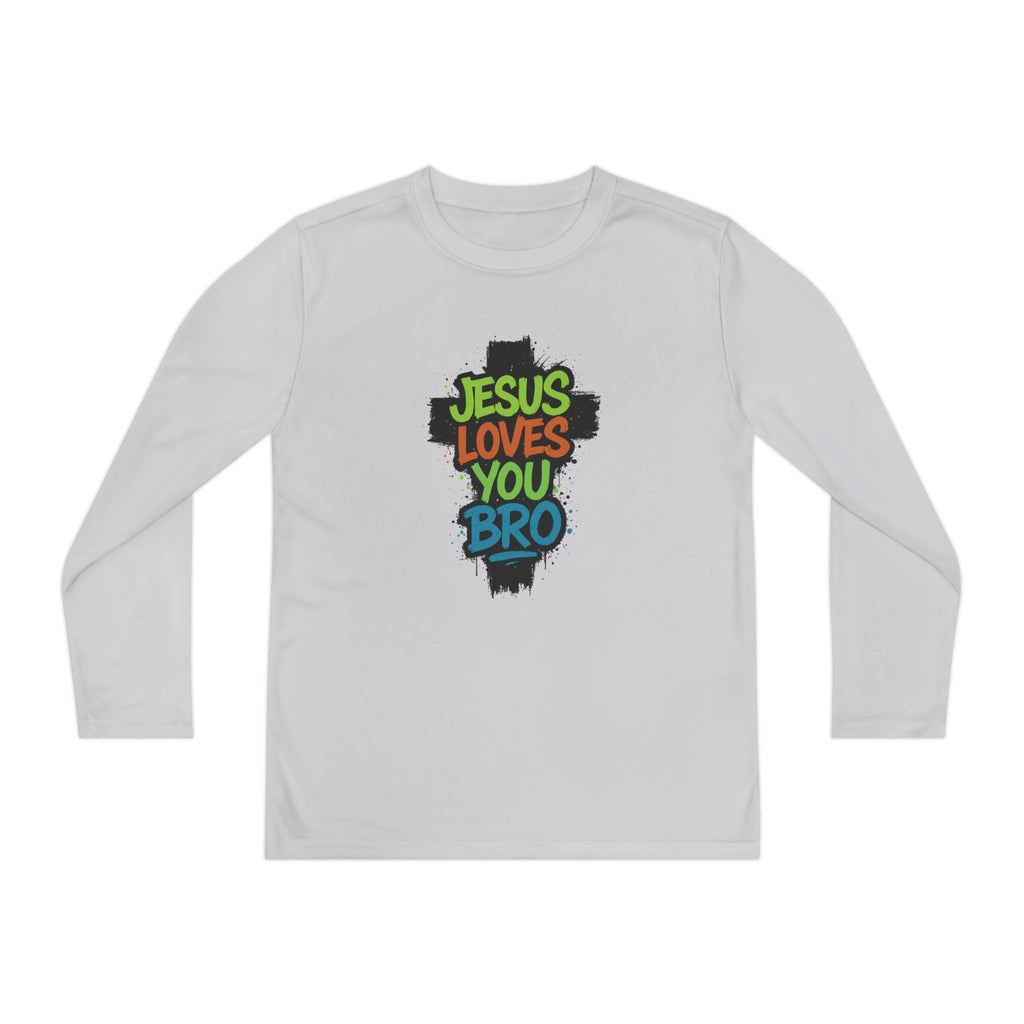 Faith Based Youth Long Sleeve T-Shirt - Jesus Loves You Bro | Kids clothes by atgodanddesigns