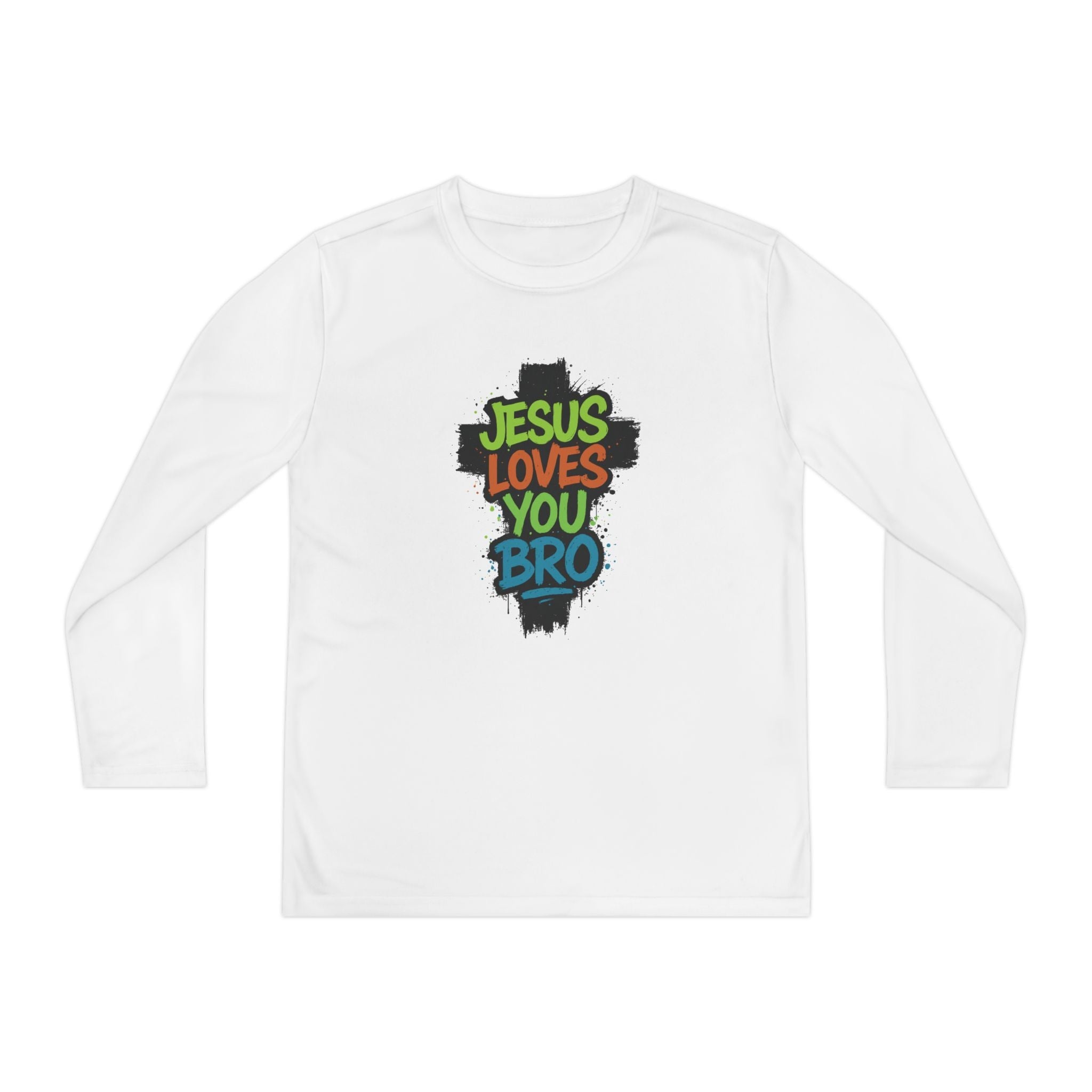 Faith Based Youth Long Sleeve T-Shirt - Jesus Loves You Bro | Kids clothes by atgodanddesigns