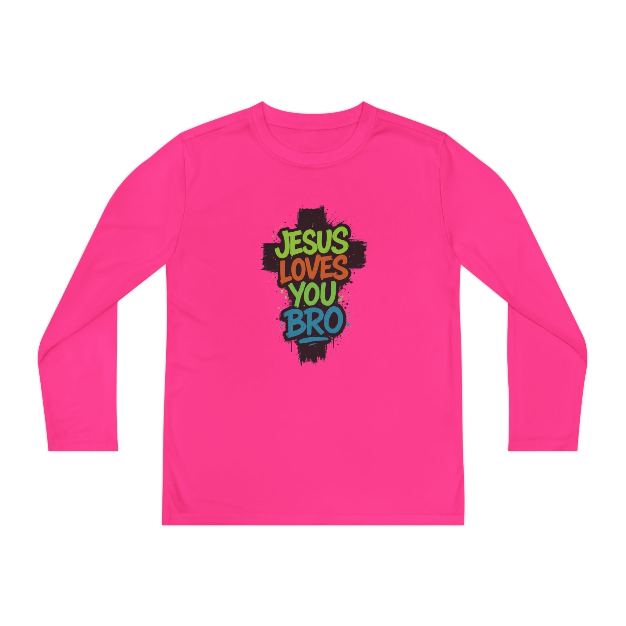 Faith Based Youth Long Sleeve T-Shirt - Jesus Loves You Bro | Kids clothes by atgodanddesigns