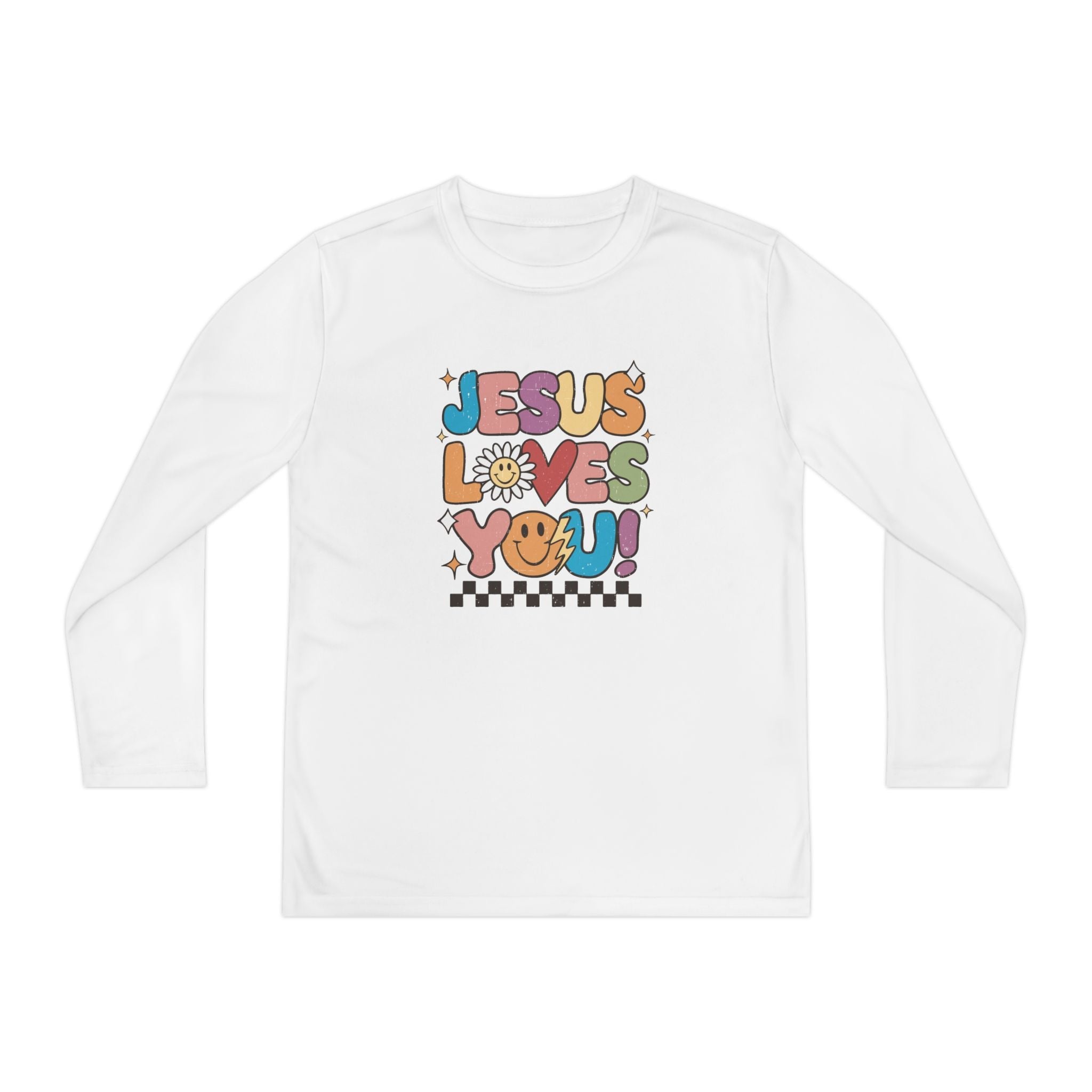 Faith Based Youth Long Sleeve T-Shirt - Jesus Loves You | Kids clothes by atgodanddesigns