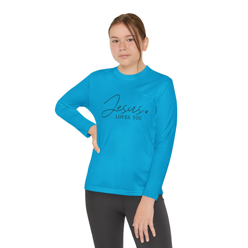 Faith Based Youth Long Sleeve T-Shirt - Jesus Loves You | Kids clothes by atgodanddesigns