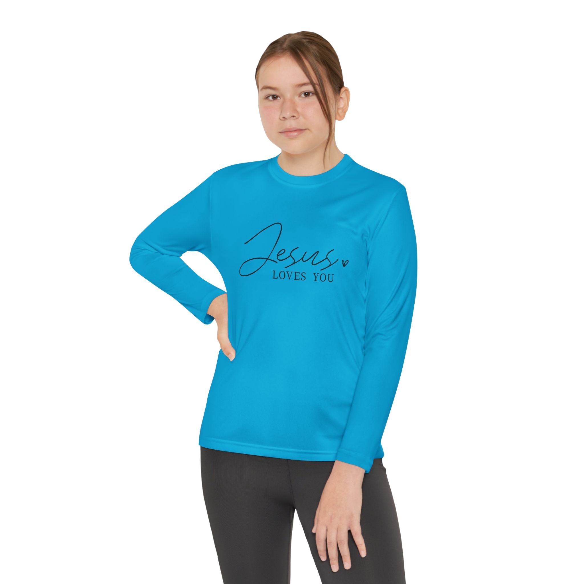 Faith Based Youth Long Sleeve T-Shirt - Jesus Loves You | Kids clothes by atgodanddesigns