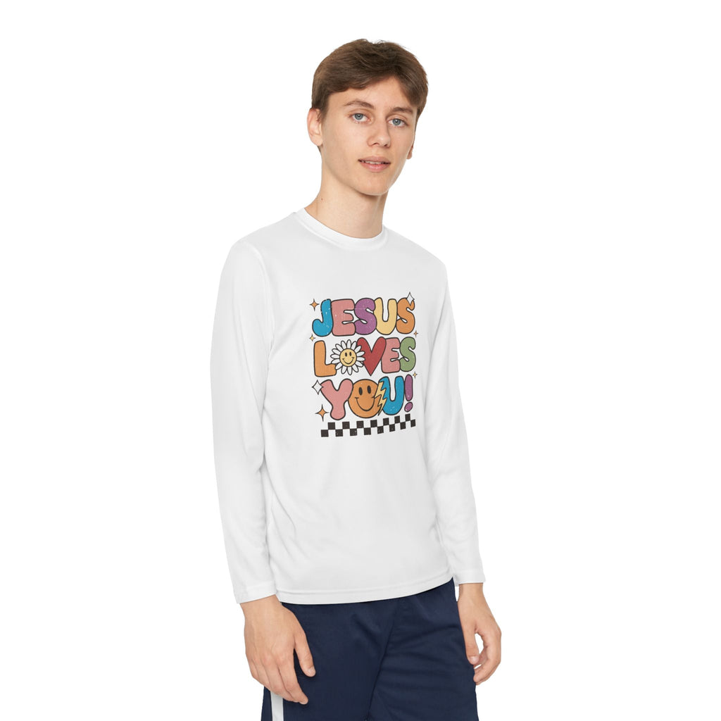 Faith Based Youth Long Sleeve T-Shirt - Jesus Loves You | Kids clothes by atgodanddesigns
