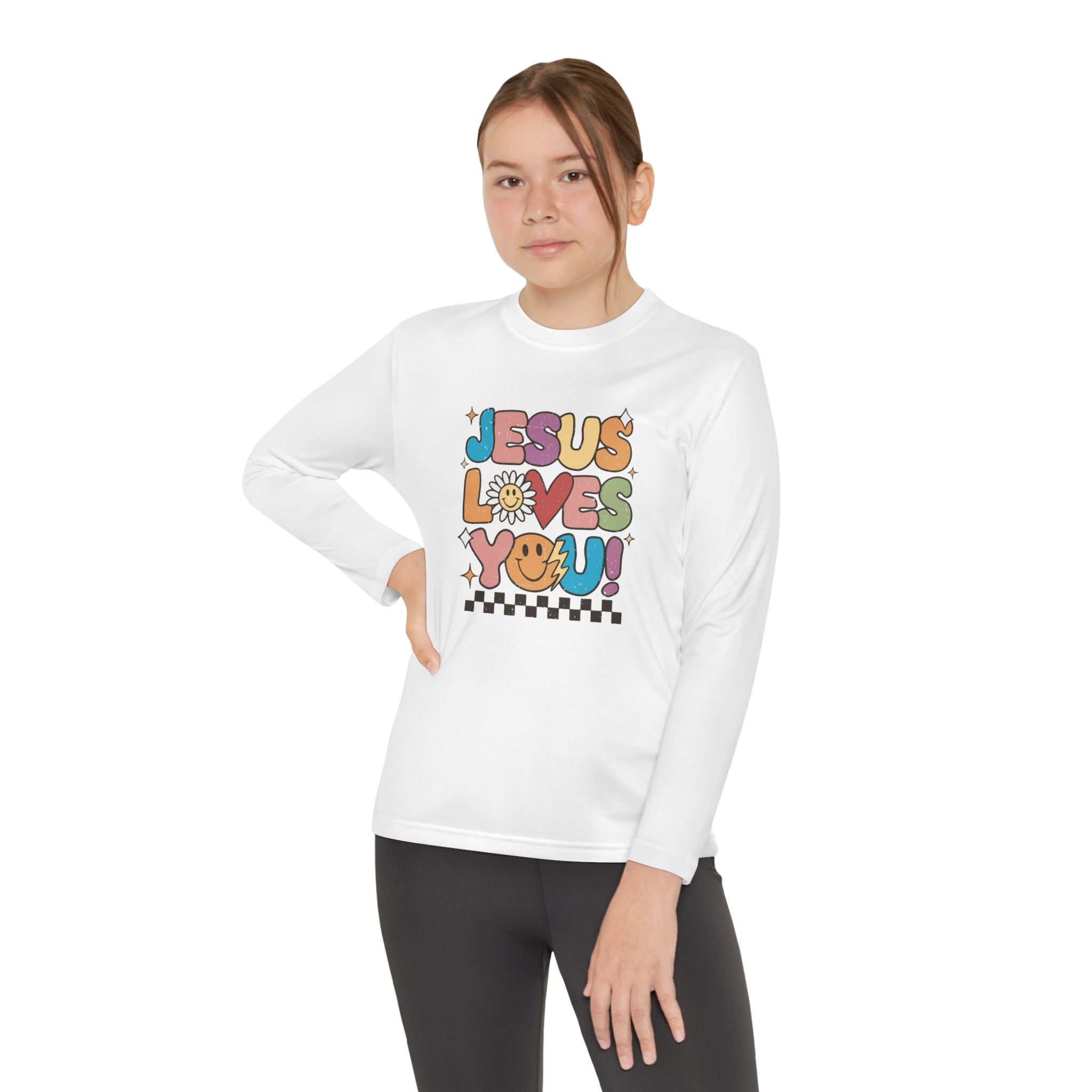 Faith Based Youth Long Sleeve T-Shirt - Jesus Loves You | Kids clothes by atgodanddesigns