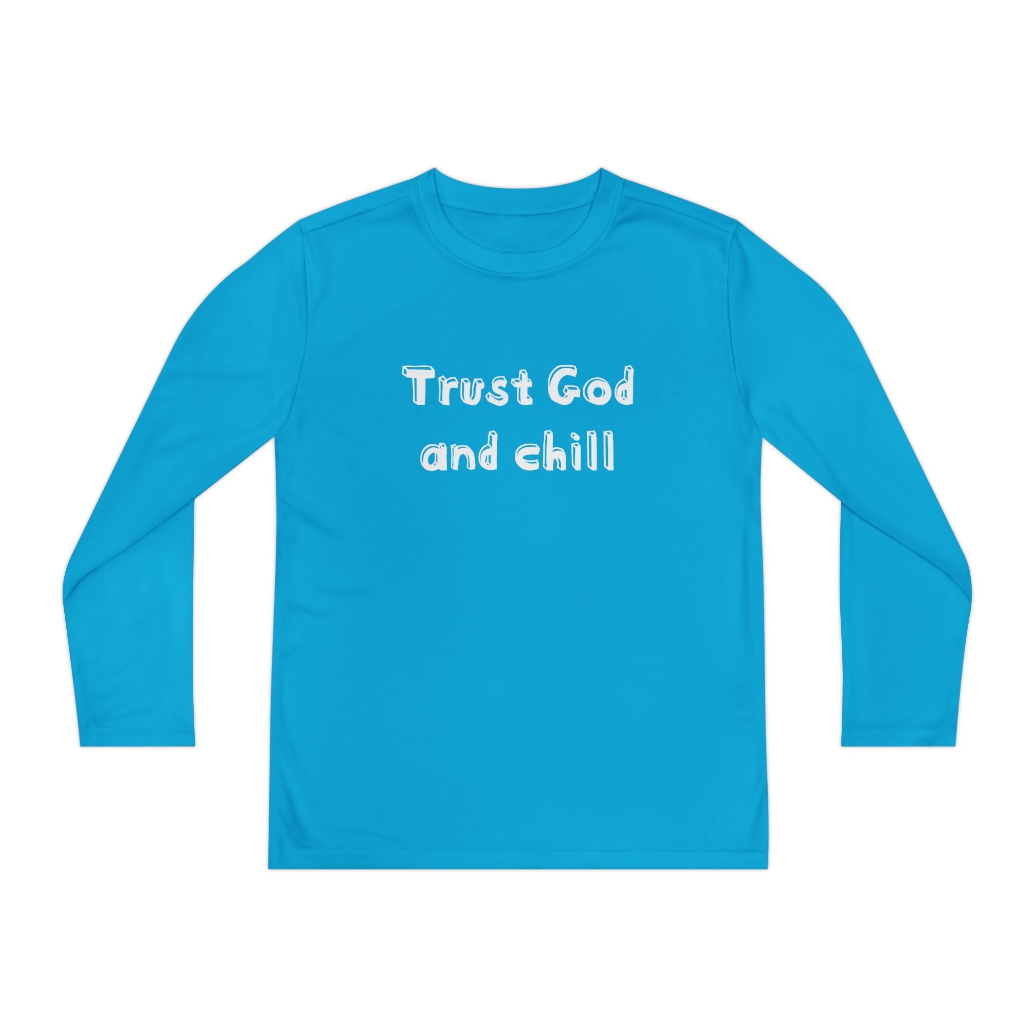 Faith Based Youth Long Sleeve T-Shirt - Trust God And Chill | Kids clothes by atgodanddesigns