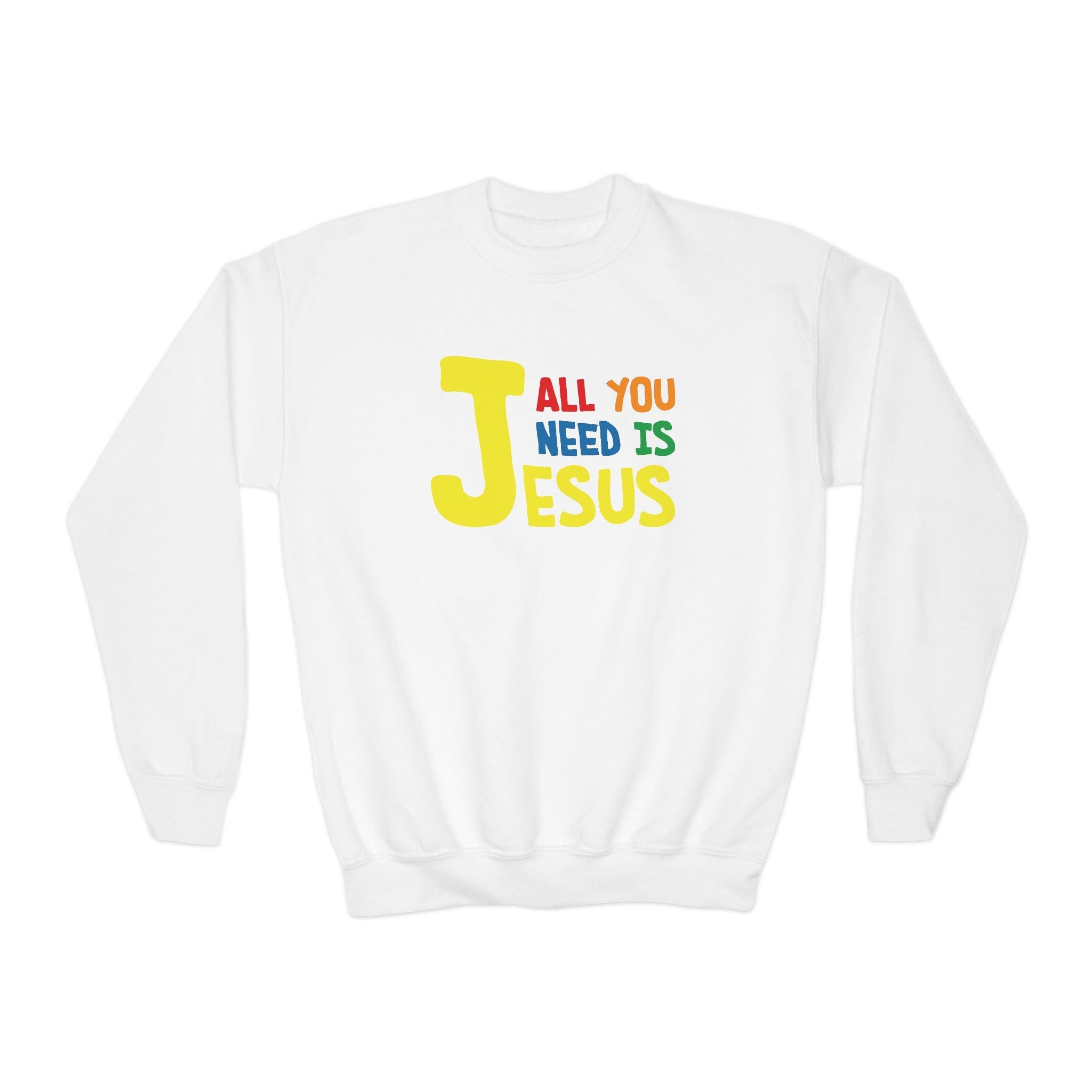 Faith Based Youth Sweatshirt - All You Need Is Jesus | Kids clothes by atgodanddesigns
