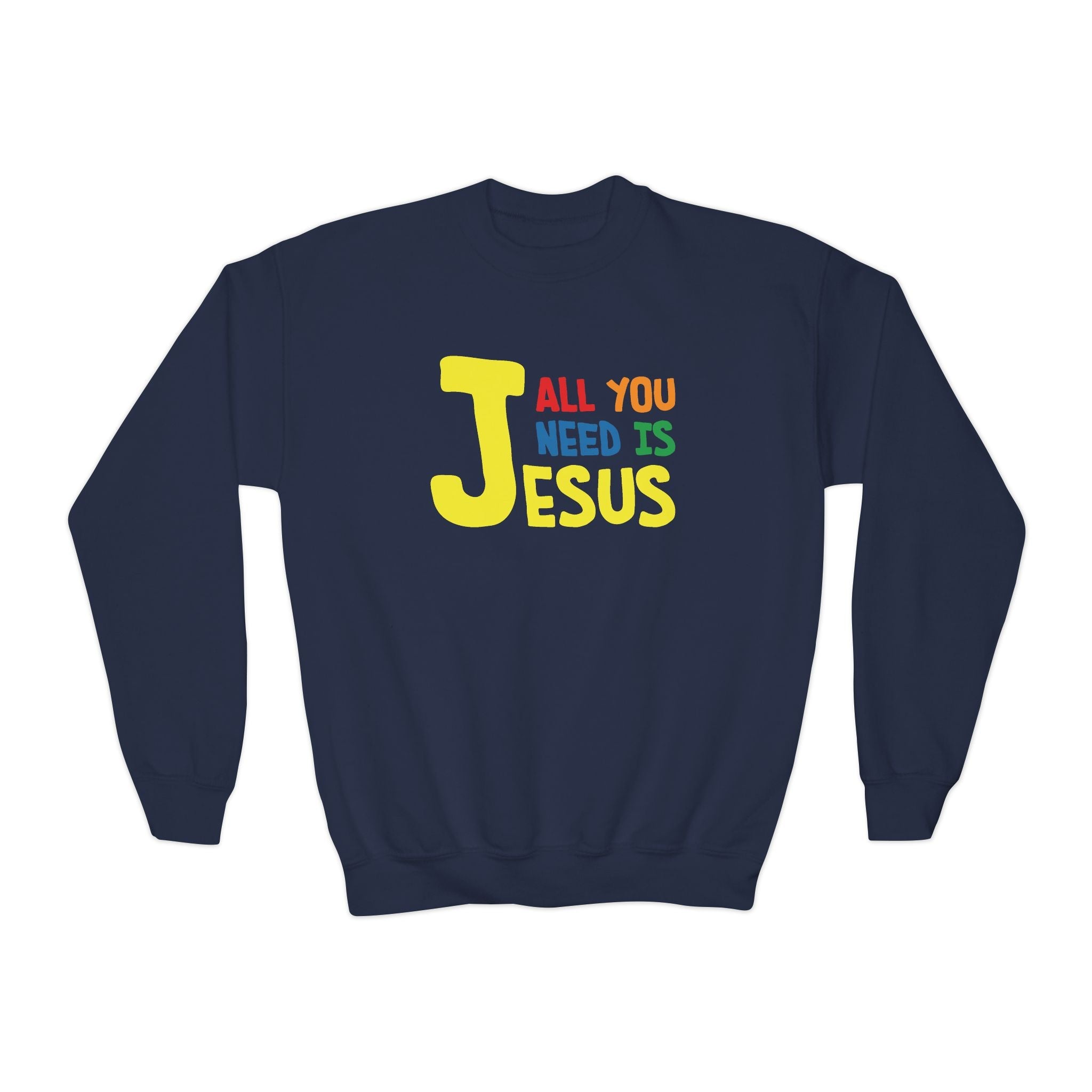 Faith Based Youth Sweatshirt - All You Need Is Jesus | Kids clothes by atgodanddesigns
