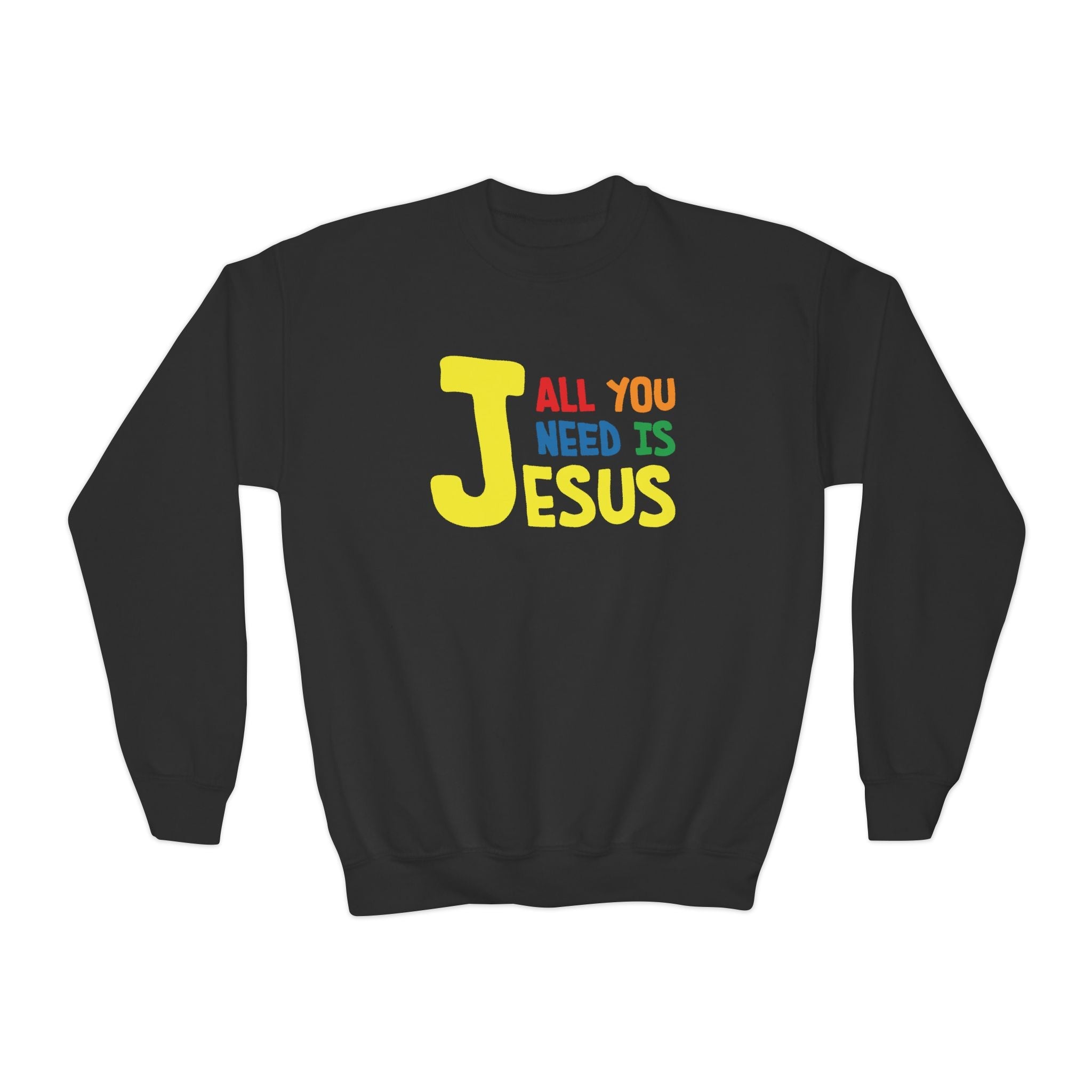 Faith Based Youth Sweatshirt - All You Need Is Jesus | Kids clothes by atgodanddesigns