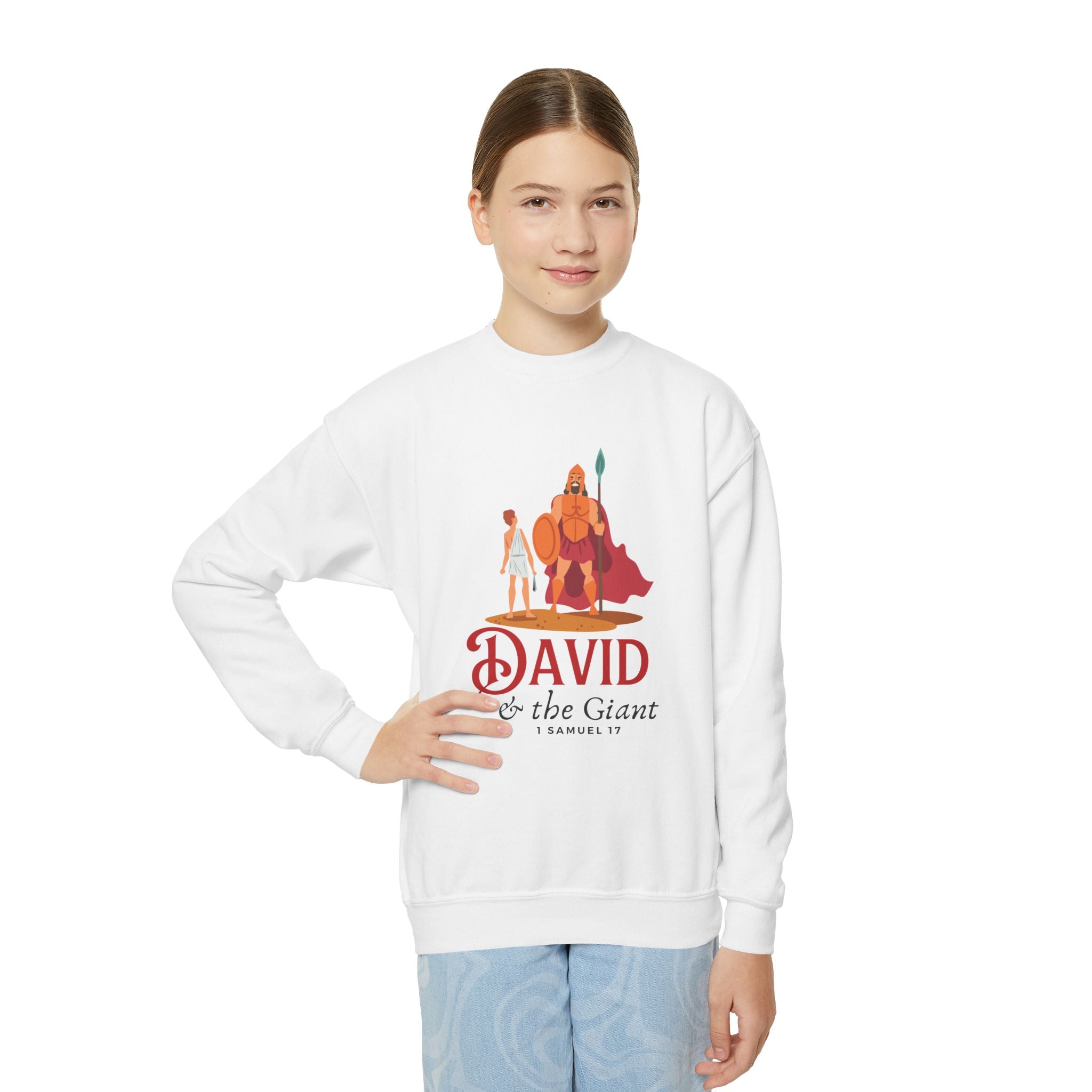 Faith Based Youth Sweatshirt - David & The Giant | Kids clothes by atgodanddesigns