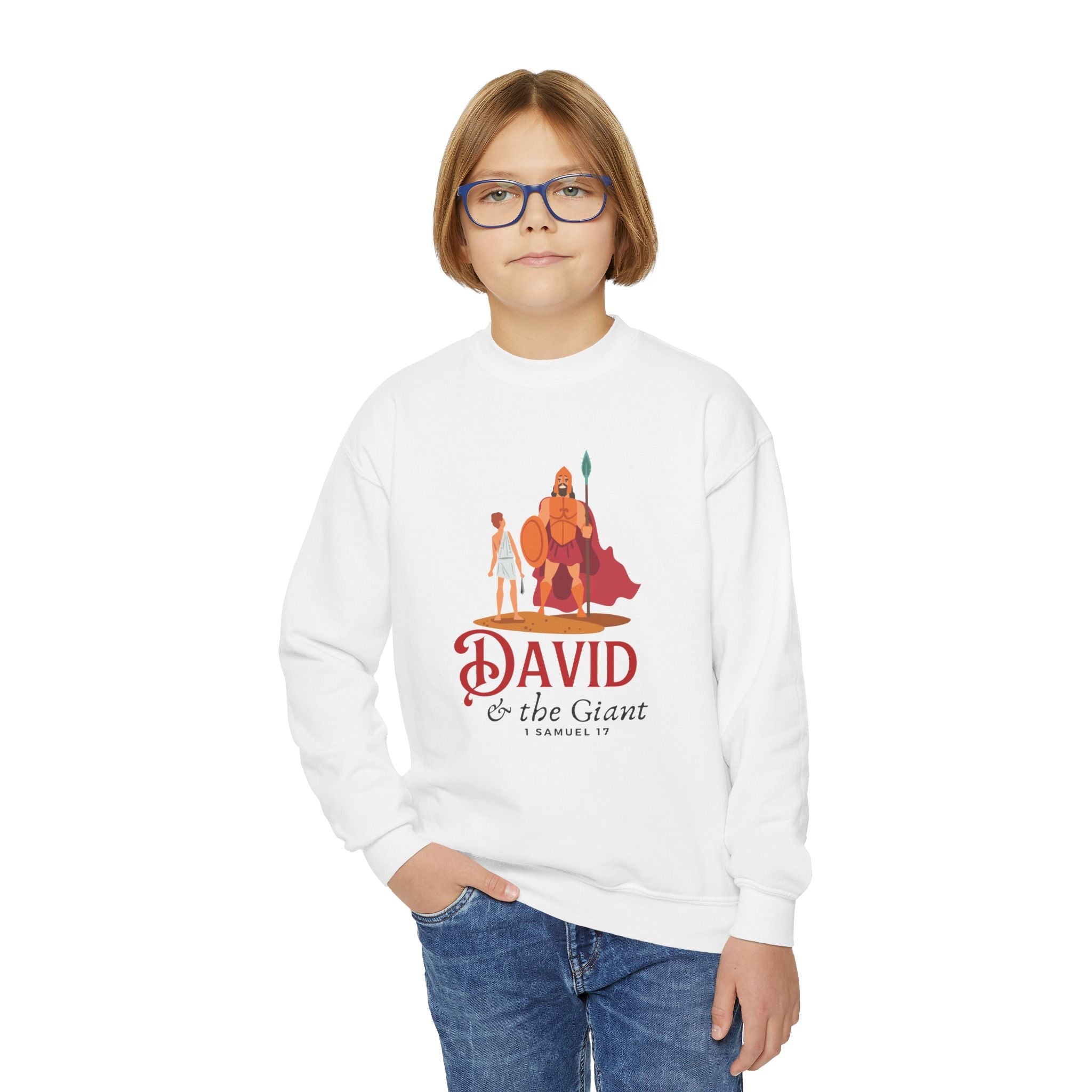 Faith Based Youth Sweatshirt - David & The Giant | Kids clothes by atgodanddesigns