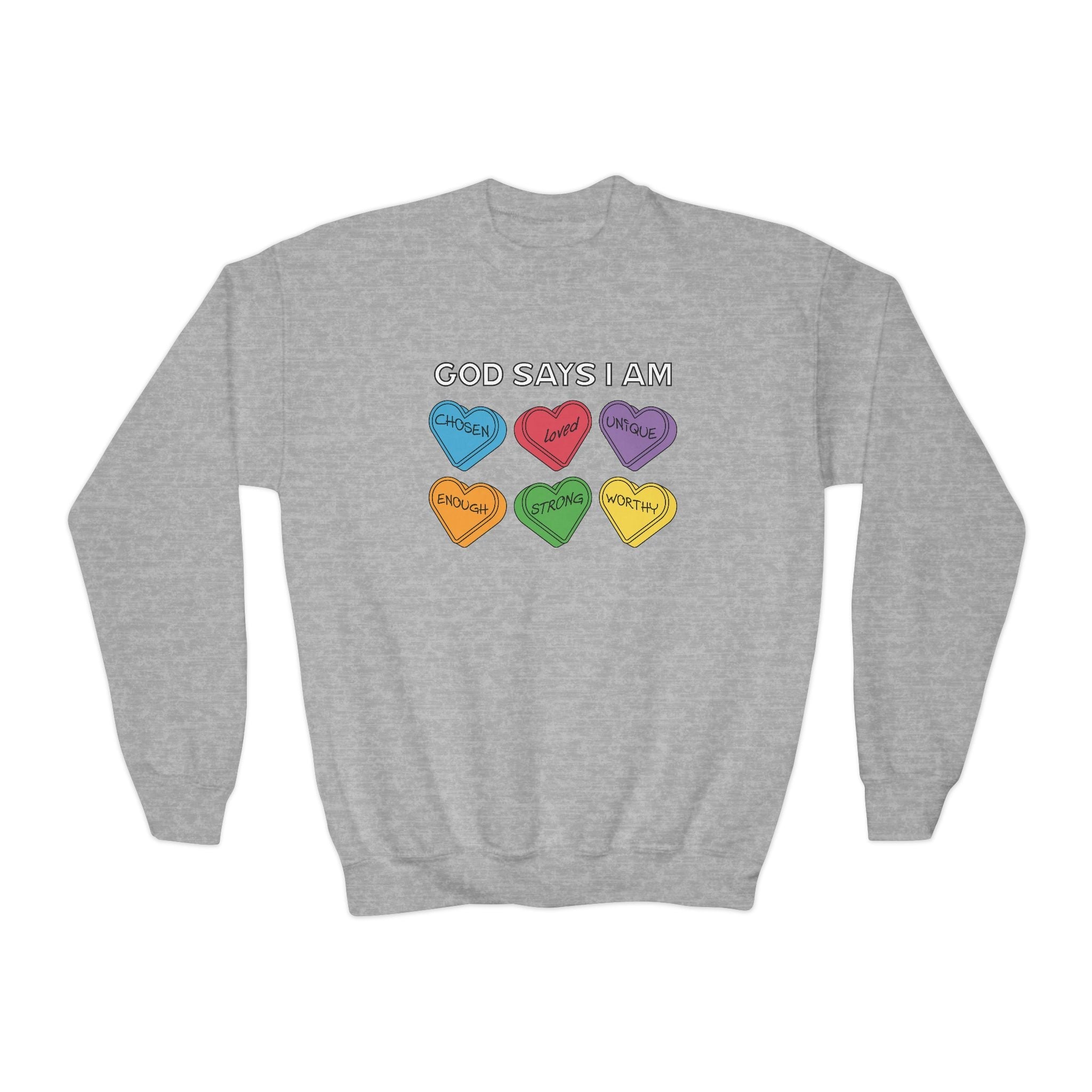 Faith Based Youth Sweatshirt - God Says I Am | Kids clothes by atgodanddesigns