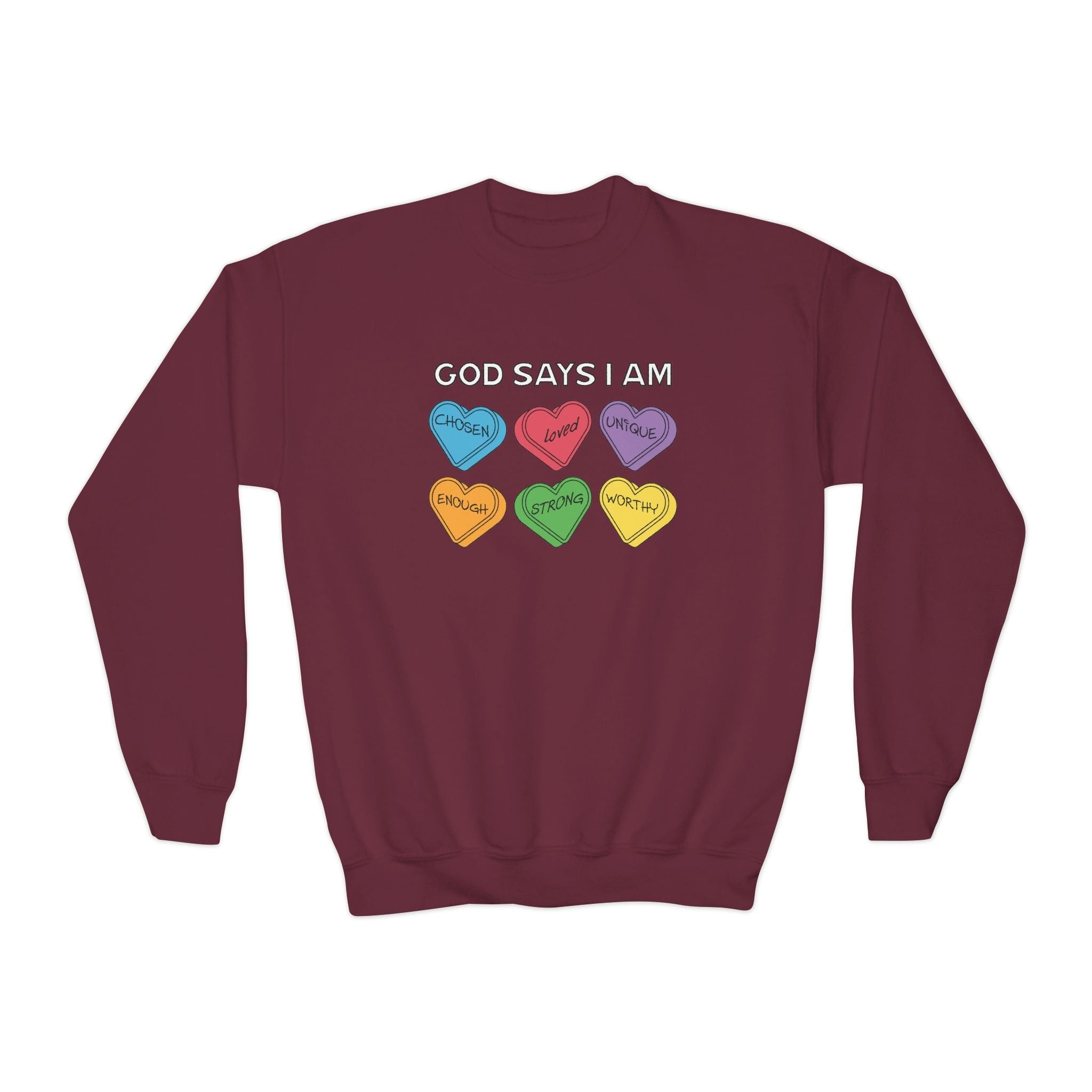 Faith Based Youth Sweatshirt - God Says I Am | Kids clothes by atgodanddesigns
