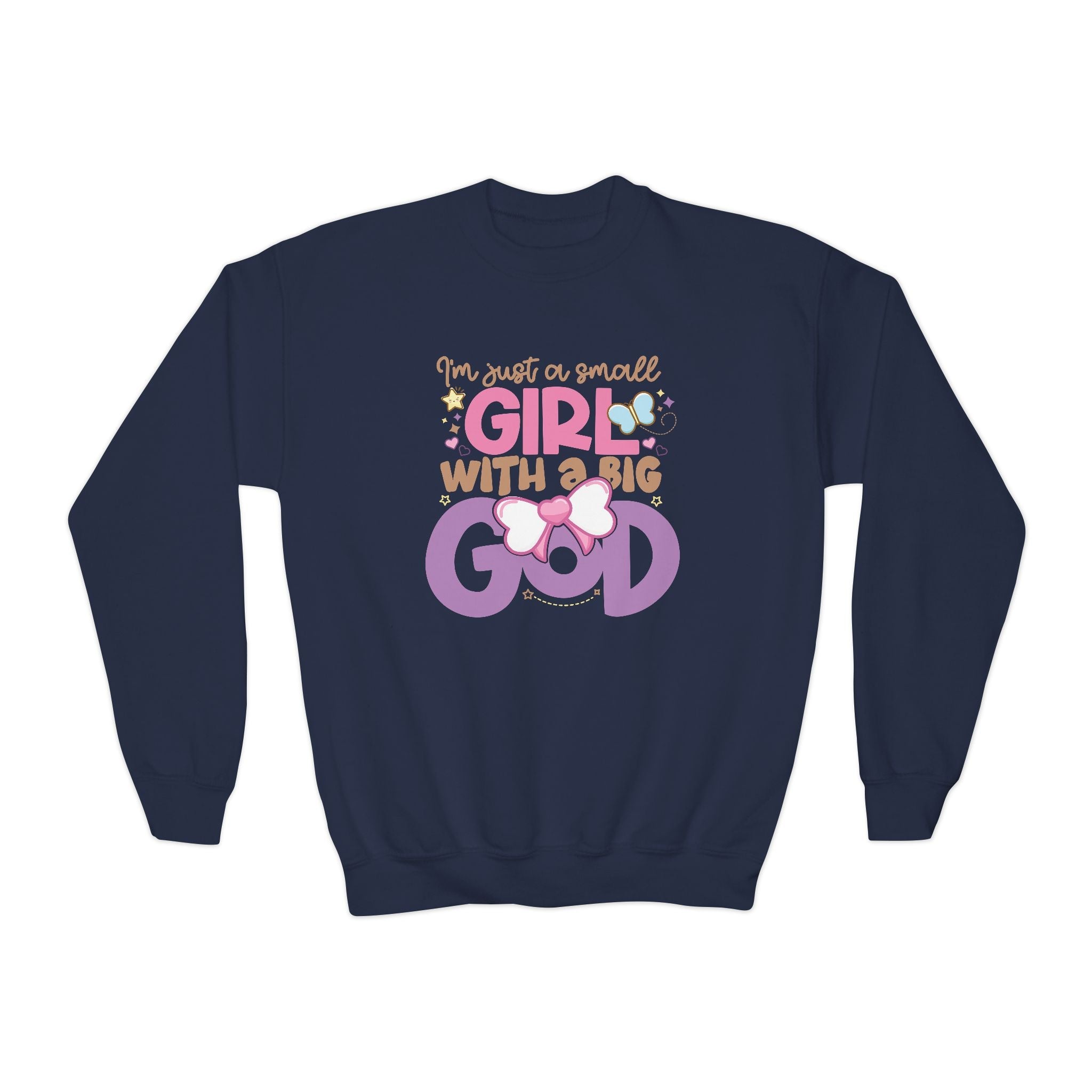 Faith Based Youth Sweatshirt - I'm Just A Small Girl With A Big God | Kids clothes by atgodanddesigns