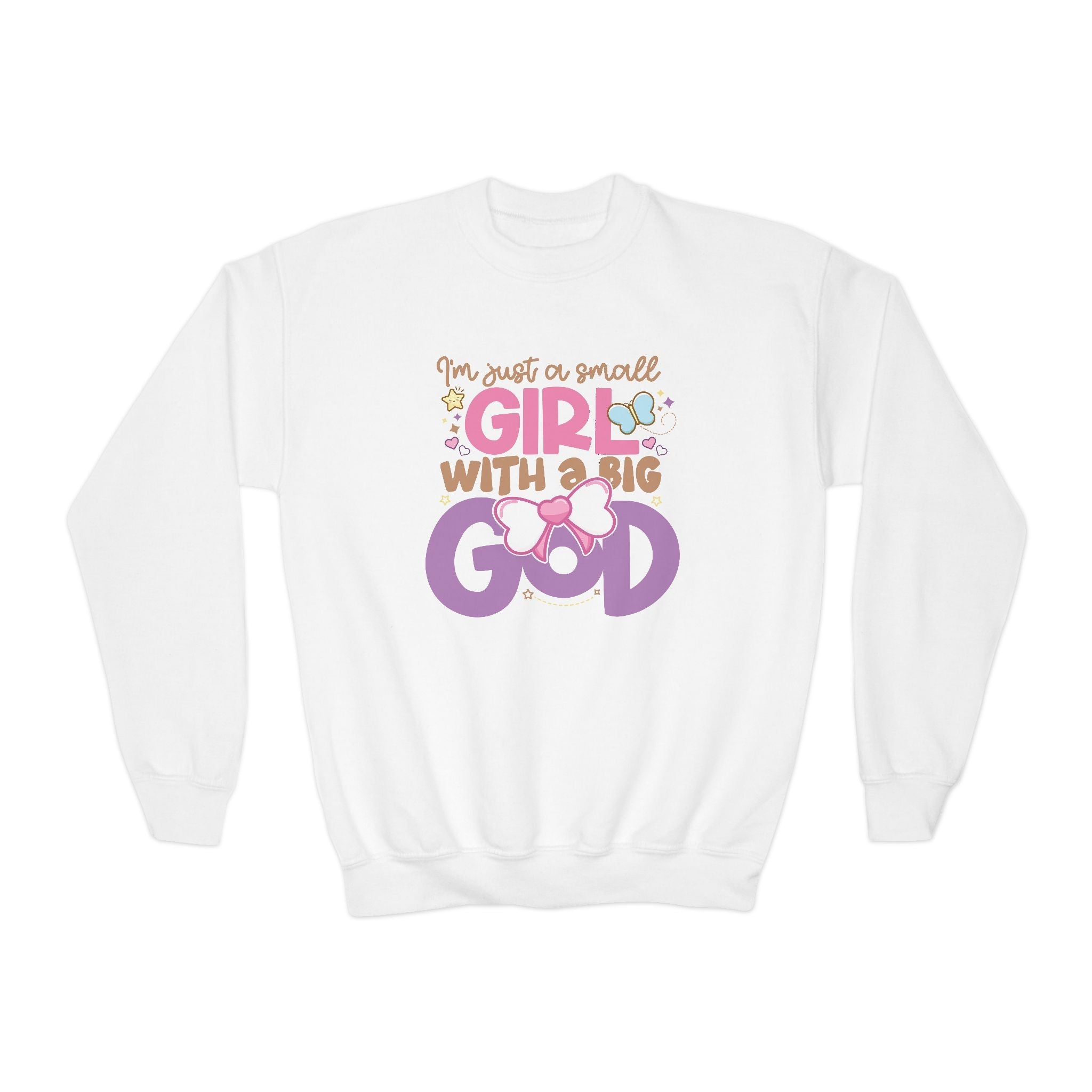 Faith Based Youth Sweatshirt - I'm Just A Small Girl With A Big God | Kids clothes by atgodanddesigns