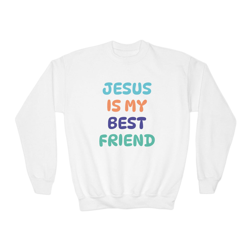 Faith Based Youth Sweatshirt - Jesus Is My Best Friend | Kids clothes by atgodanddesigns