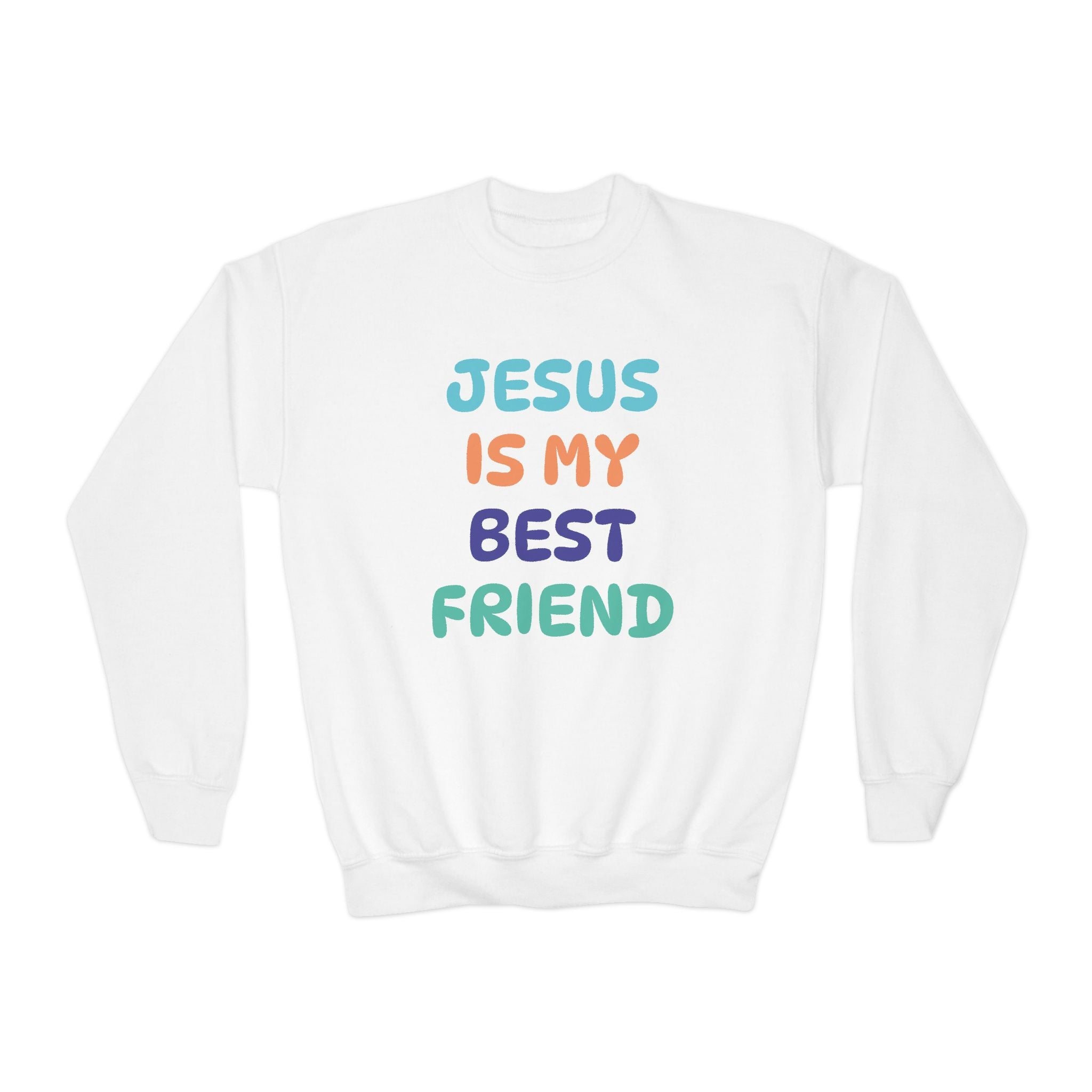 Faith Based Youth Sweatshirt - Jesus Is My Best Friend | Kids clothes by atgodanddesigns