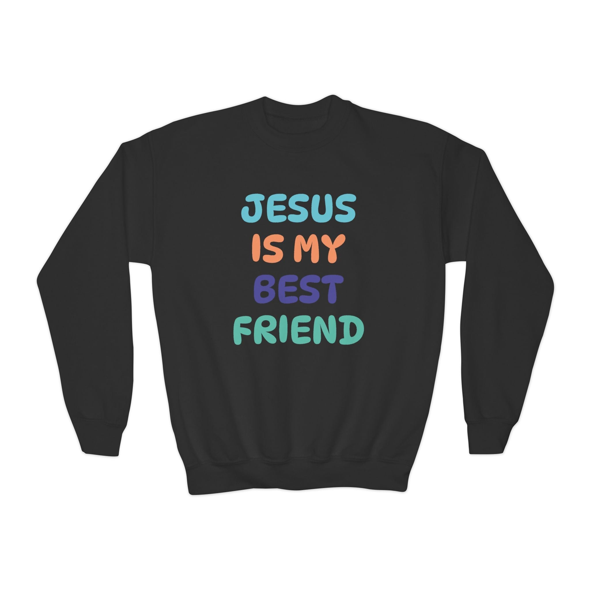 Faith Based Youth Sweatshirt - Jesus Is My Best Friend | Kids clothes by atgodanddesigns