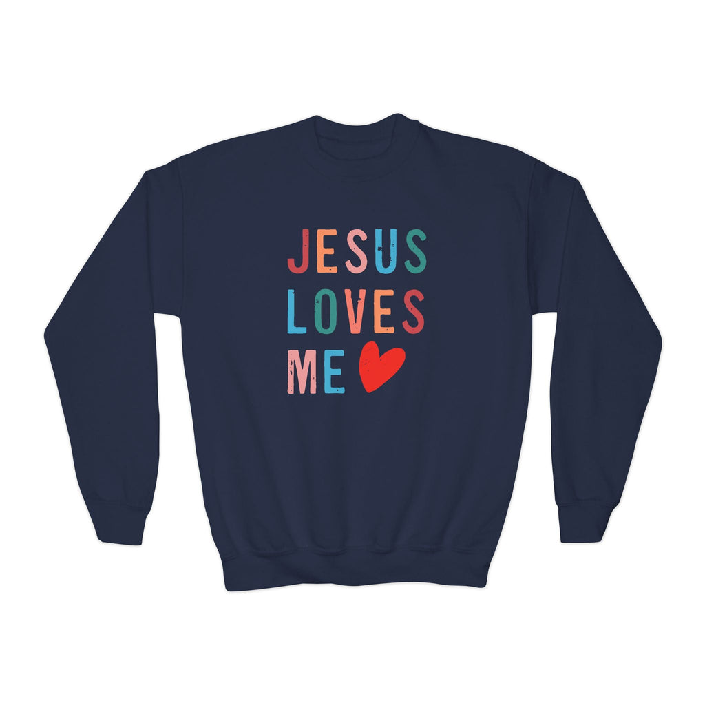 Faith Based Youth Sweatshirt - Jesus Loves Me | Kids clothes by atgodanddesigns