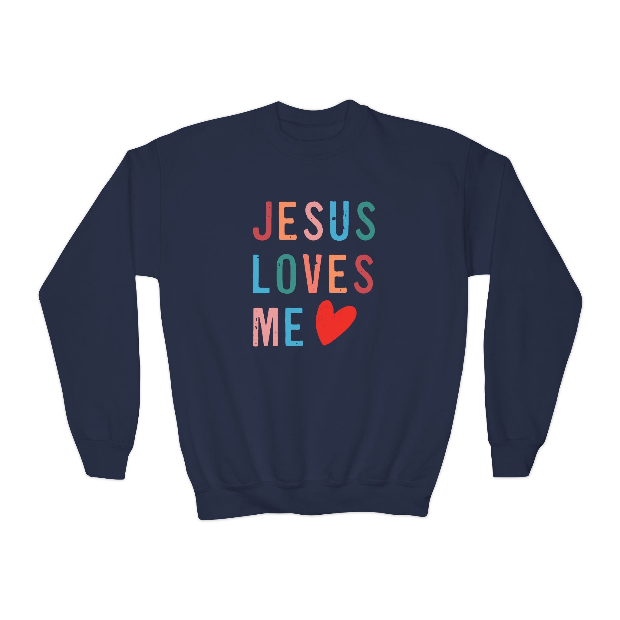 Faith Based Youth Sweatshirt - Jesus Loves Me | Kids clothes by atgodanddesigns