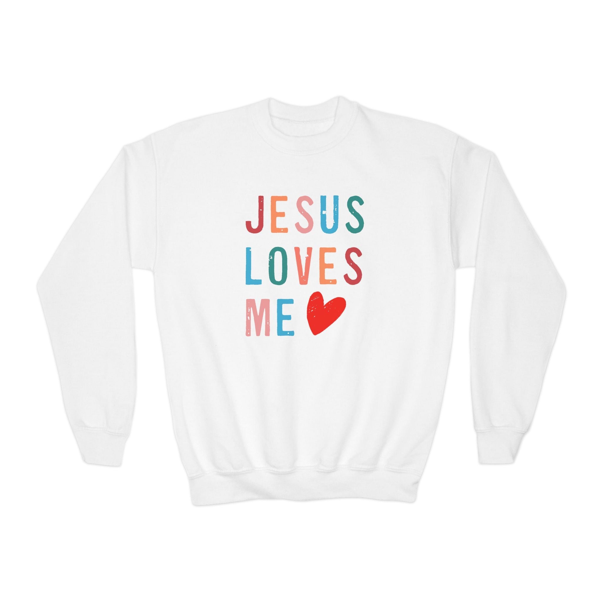 Faith Based Youth Sweatshirt - Jesus Loves Me | Kids clothes by atgodanddesigns