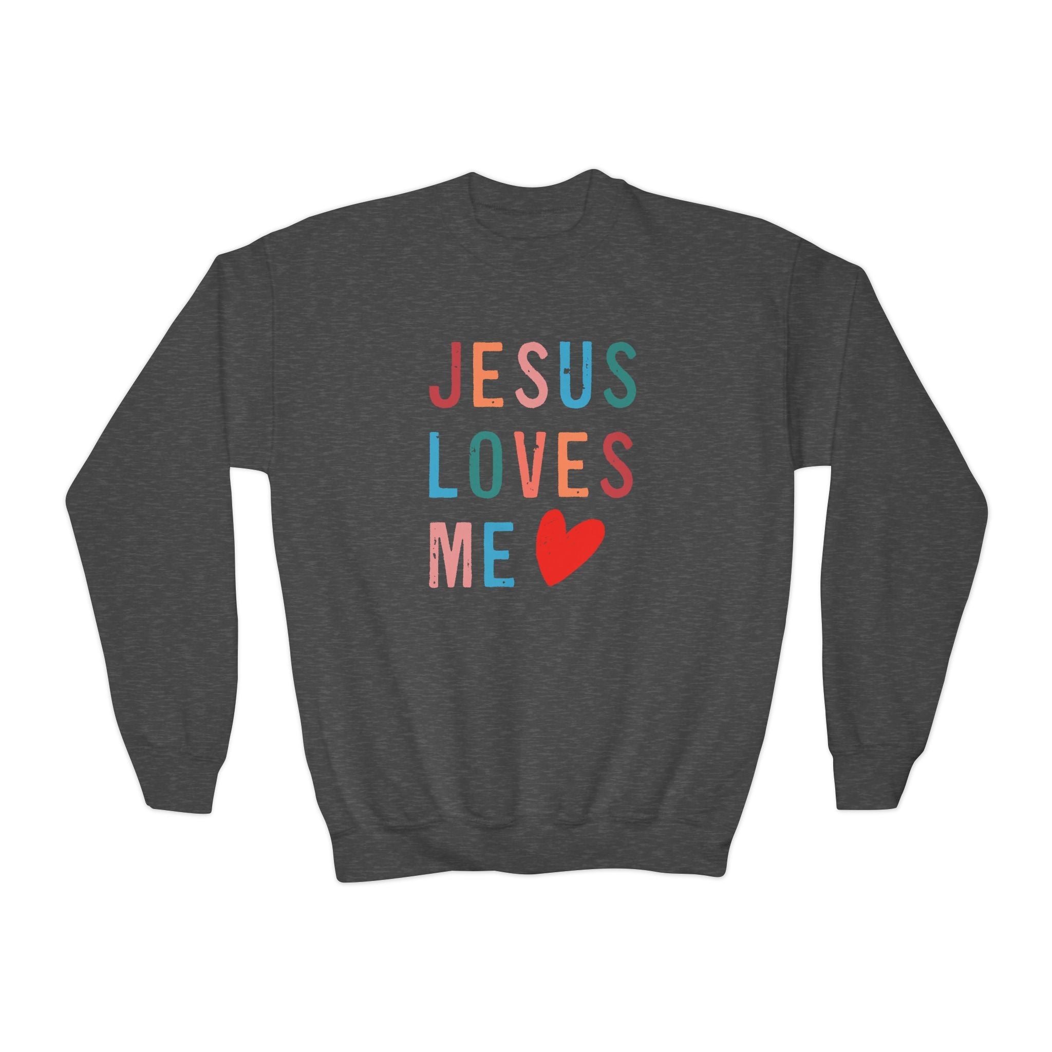 Faith Based Youth Sweatshirt - Jesus Loves Me | Kids clothes by atgodanddesigns