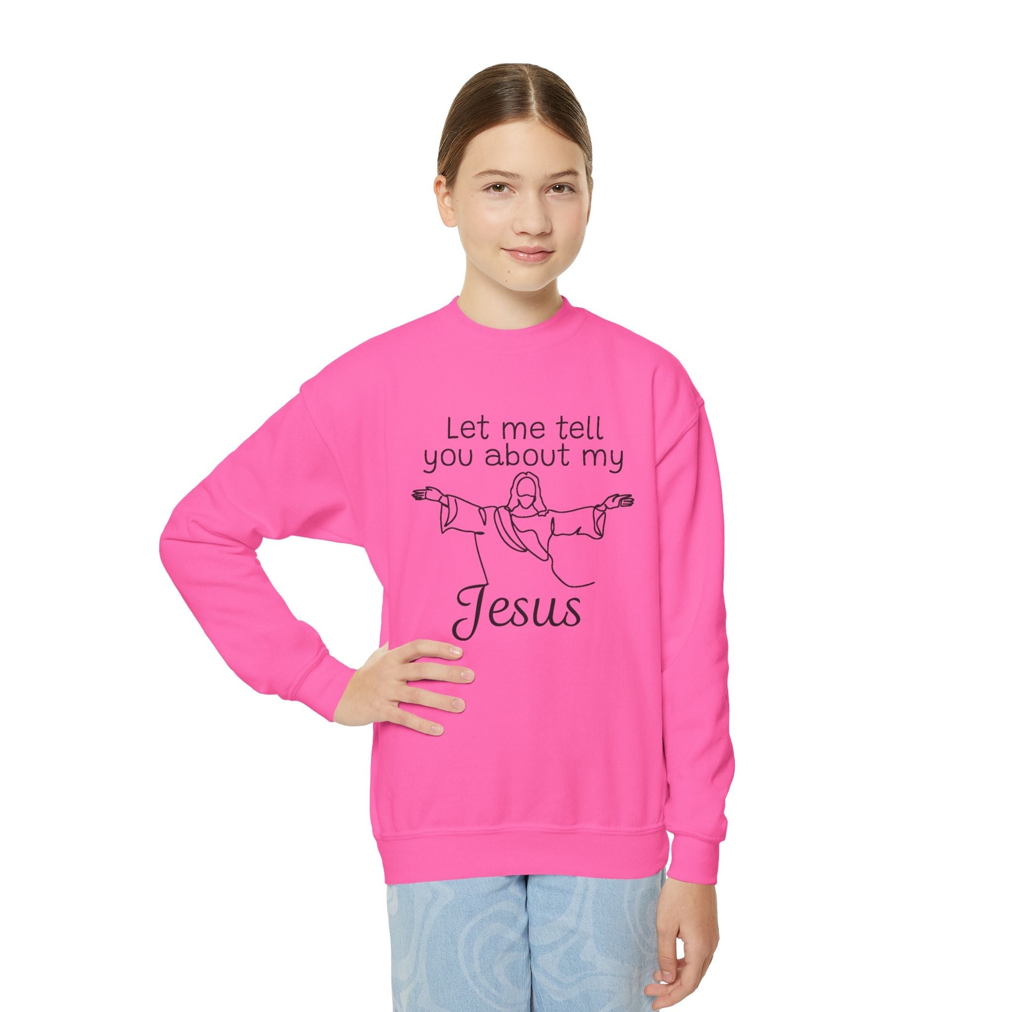 Faith Based Youth Sweatshirt - Let Me Tell You About My Jesus | Kids clothes by atgodanddesigns