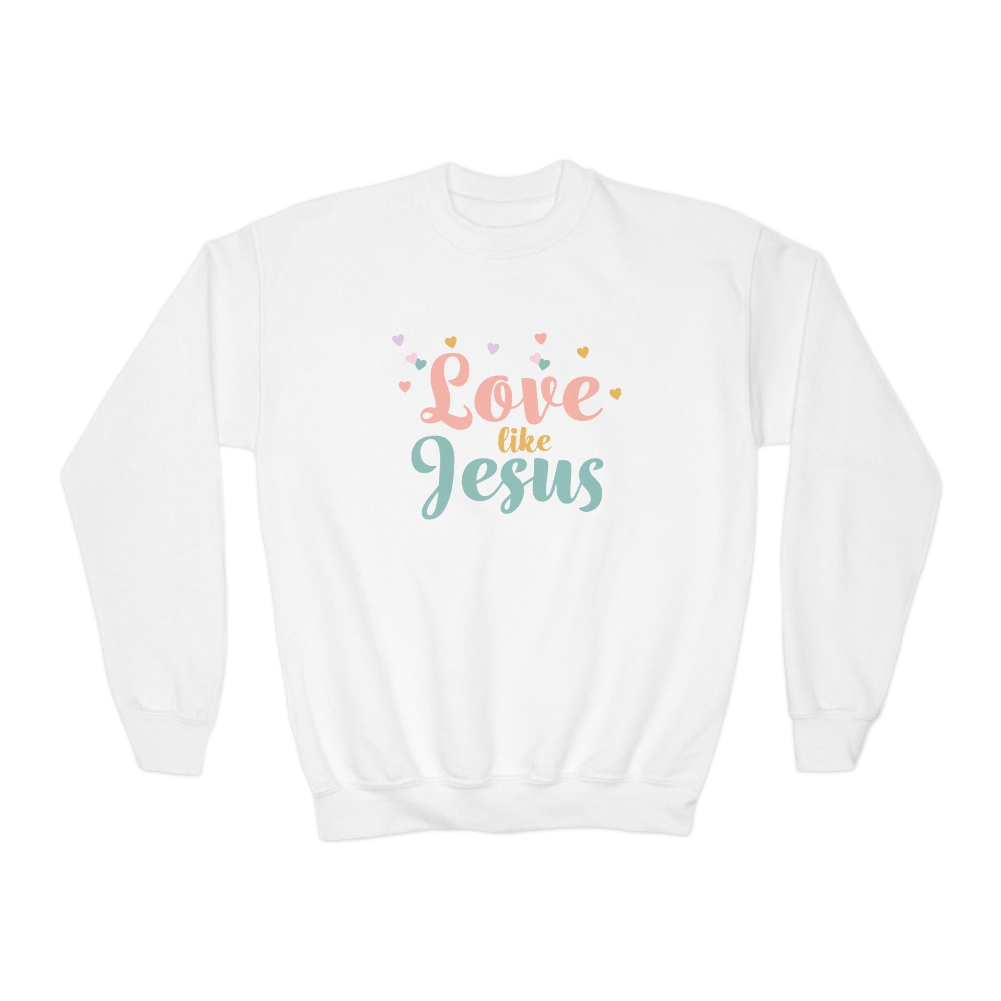 Faith Based Youth Sweatshirt - Love Like Jesus | Kids clothes by atgodanddesigns
