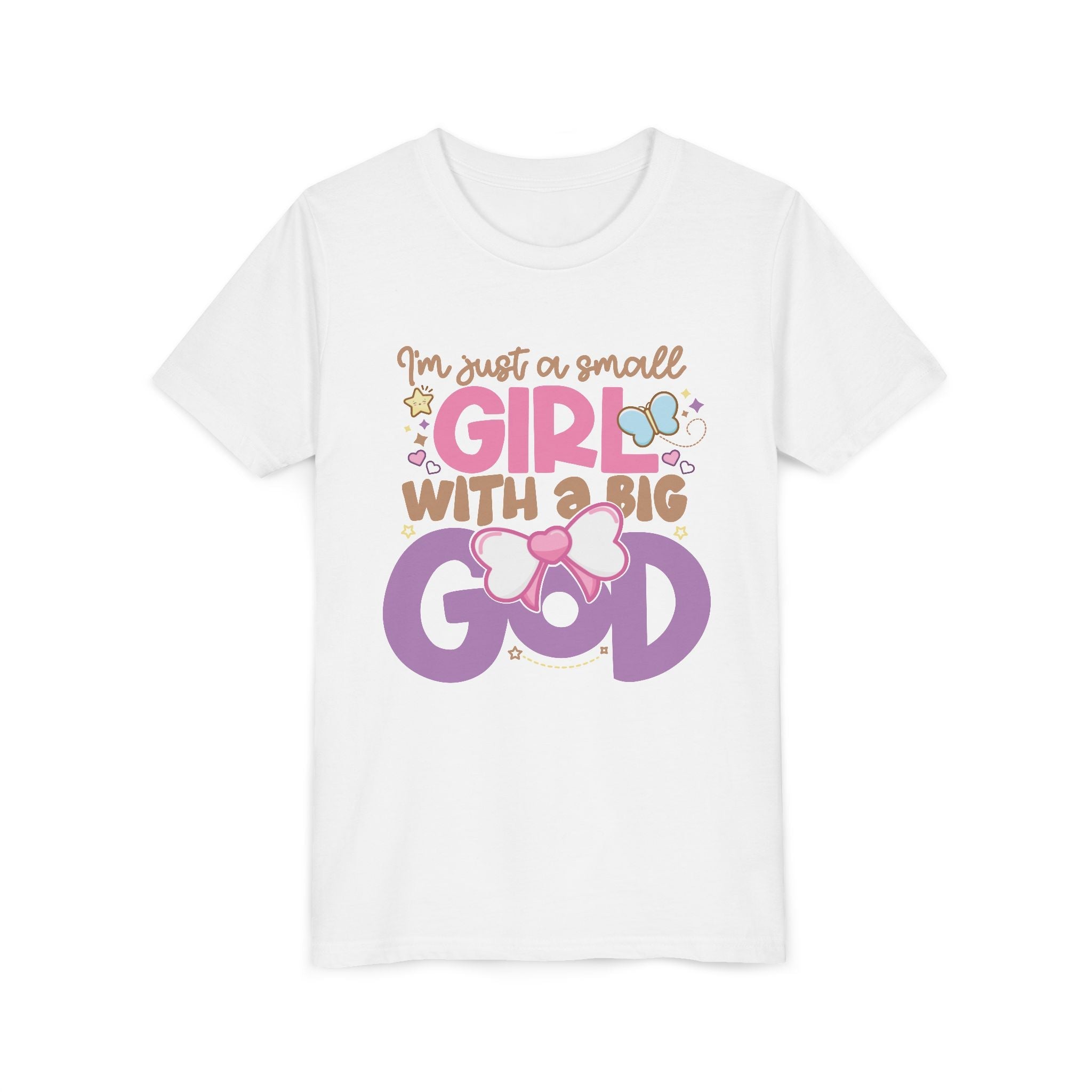 Faith Based Youth T-Shirt - I'm Just A Small Girl With A Big God | Kids clothes by atgodanddesigns