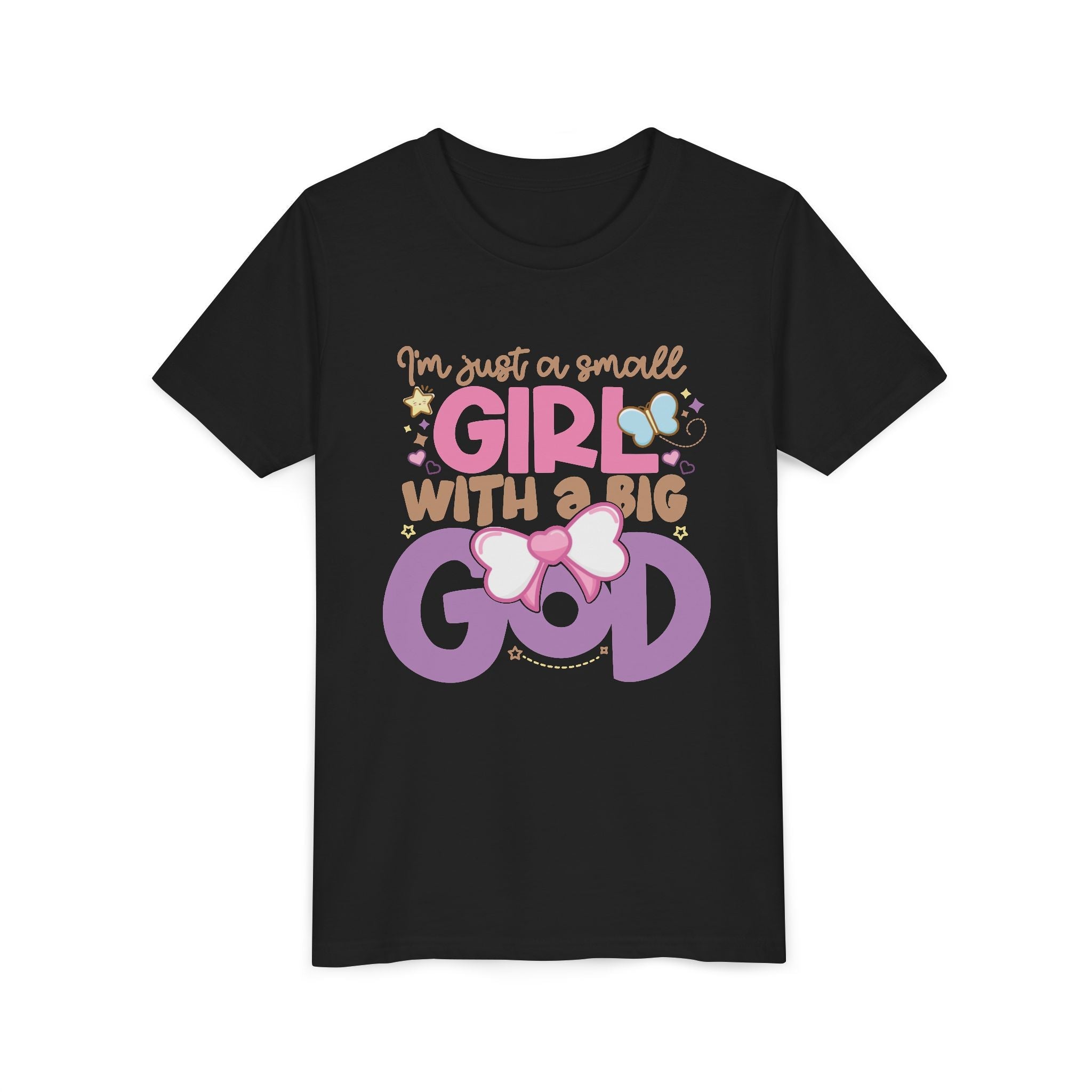 Faith Based Youth T-Shirt - I'm Just A Small Girl With A Big God | Kids clothes by atgodanddesigns