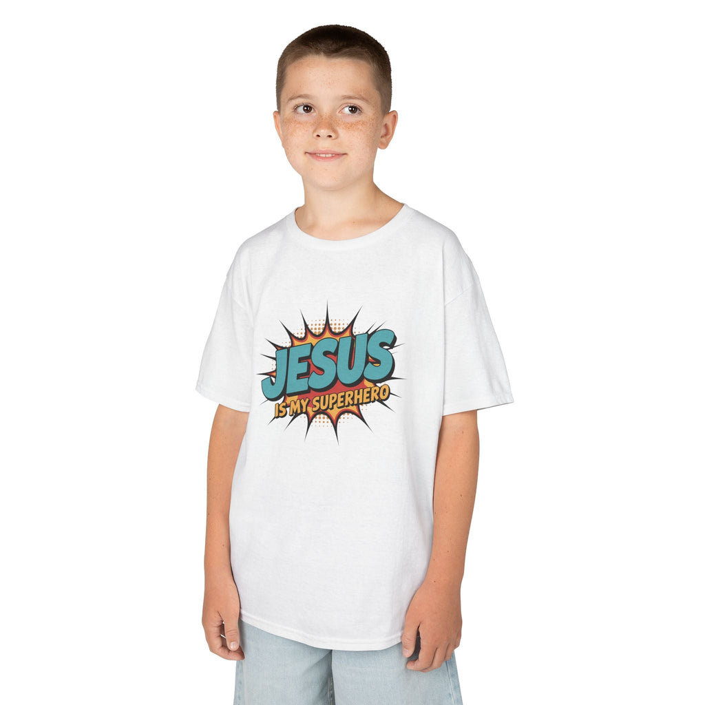 Faith Based Youth T-Shirt - Jesus Is My Superhero | Kids clothes by atgodanddesigns