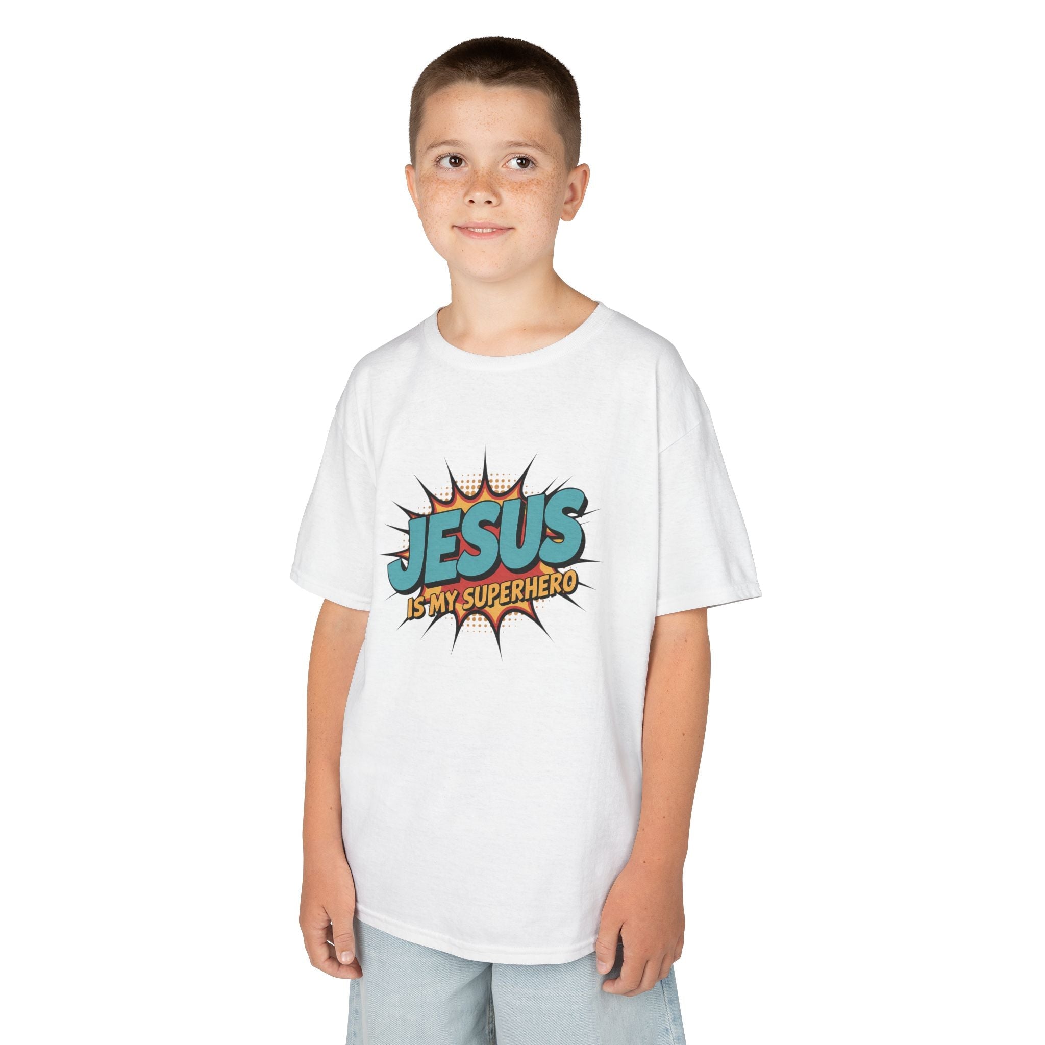 Faith Based Youth T-Shirt - Jesus Is My Superhero | Kids clothes by atgodanddesigns