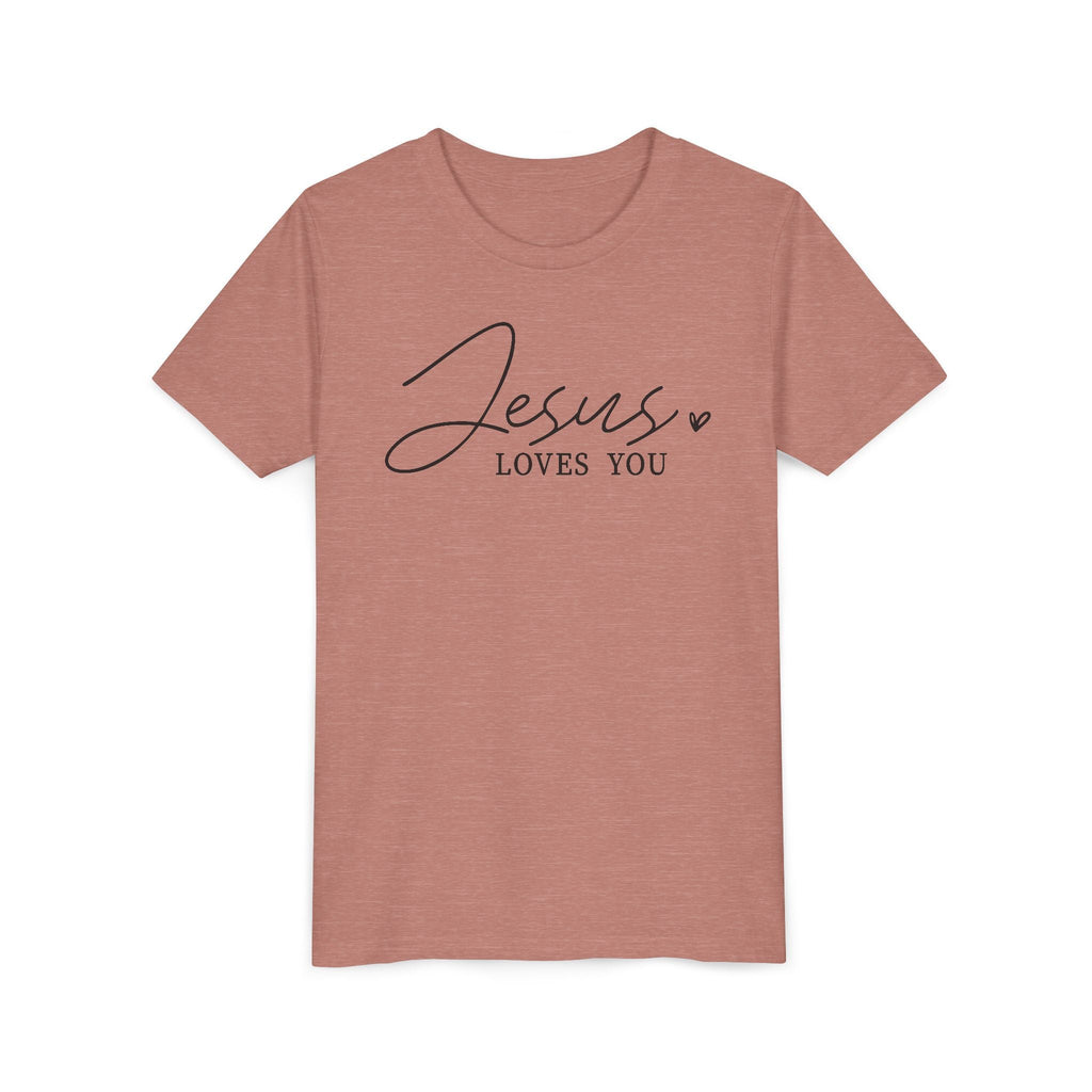 Faith Based Youth T-Shirt - Jesus Loves You | Kids clothes by atgodanddesigns