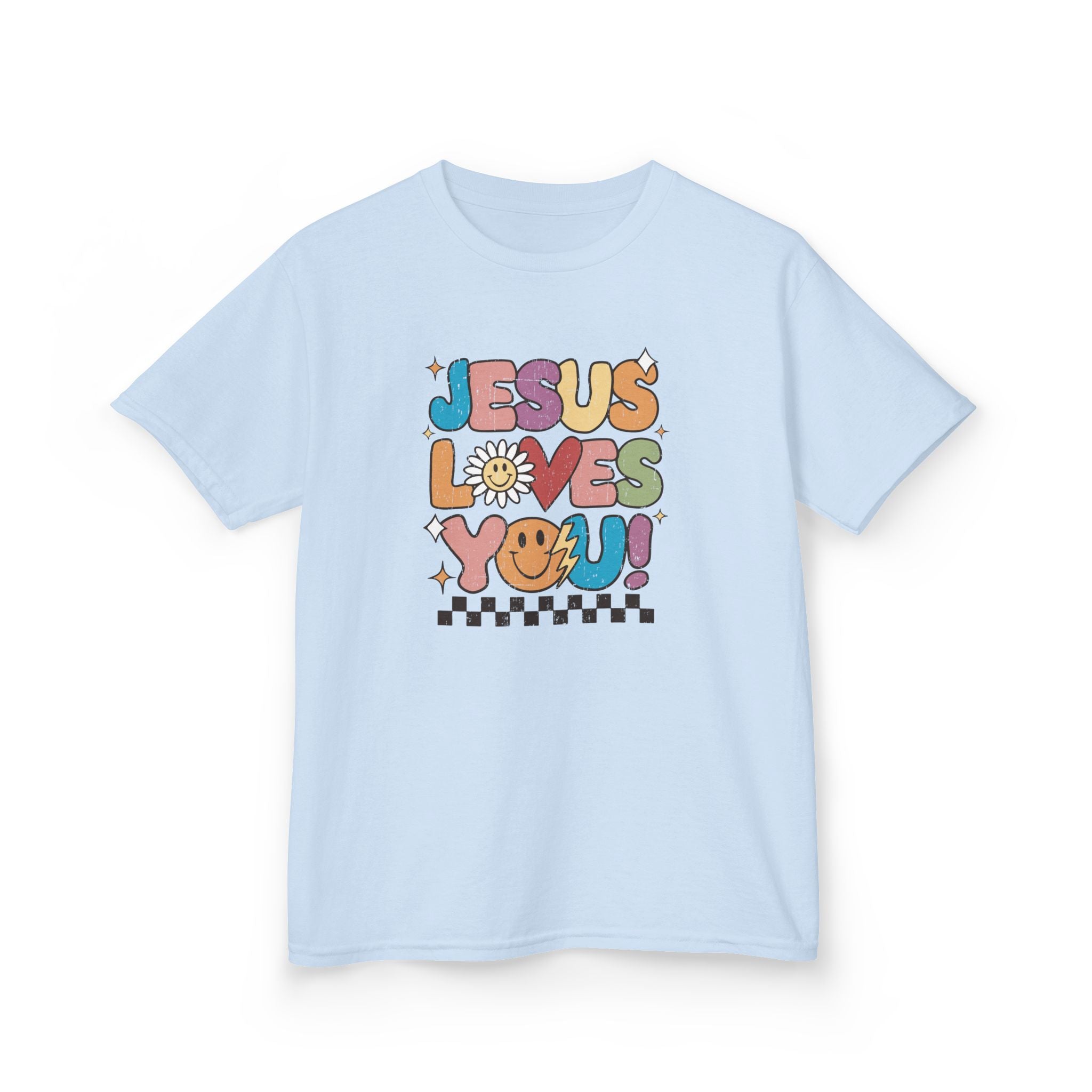 Faith Based Youth T-Shirt - Jesus Loves You | Kids clothes by atgodanddesigns