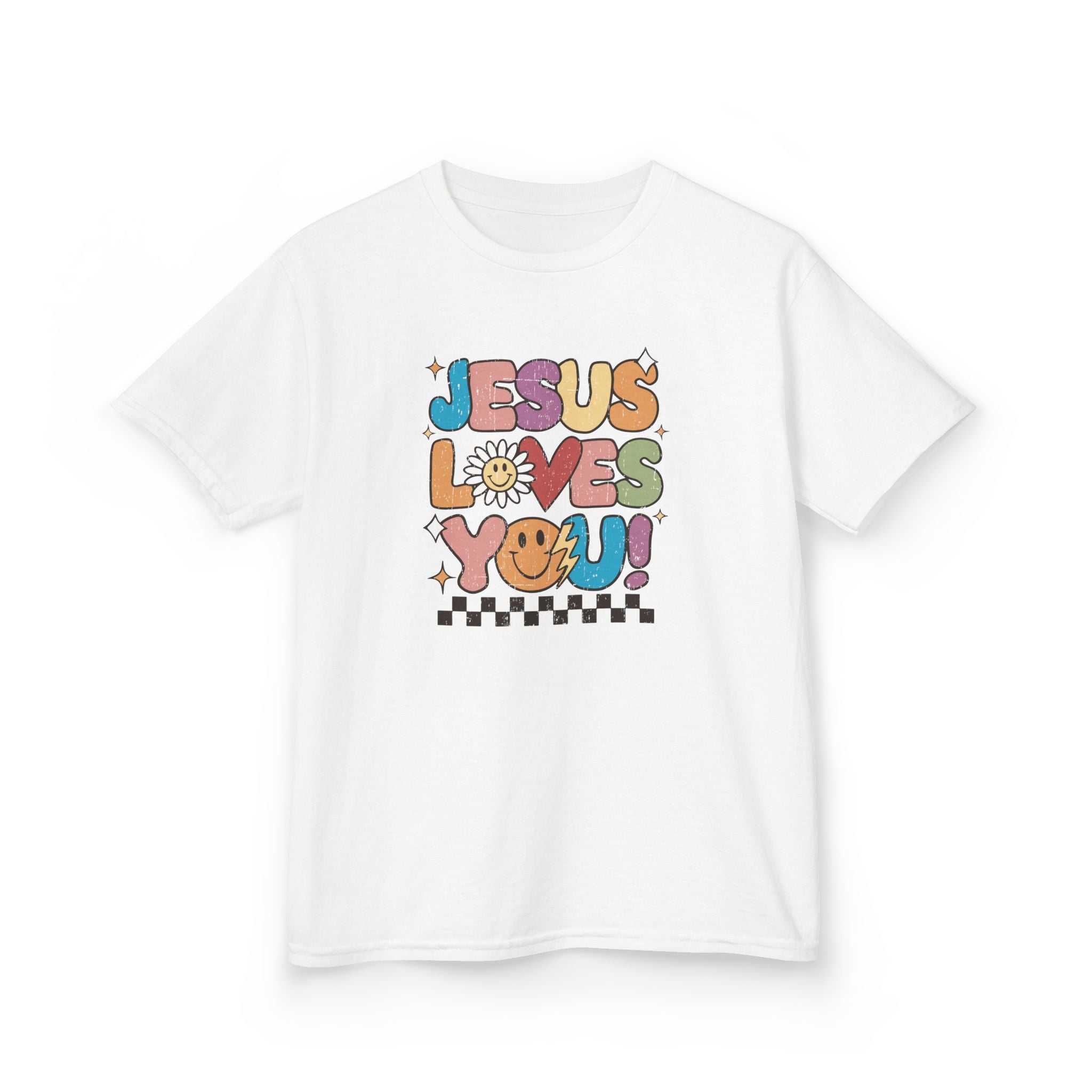 Faith Based Youth T-Shirt - Jesus Loves You | Kids clothes by atgodanddesigns