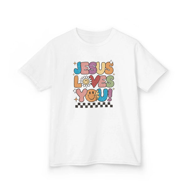 Faith Based Youth T-Shirt - Jesus Loves You | Kids clothes by atgodanddesigns