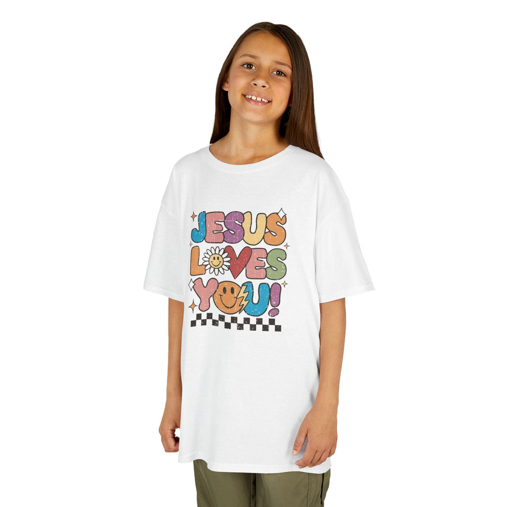 Faith Based Youth T-Shirt - Jesus Loves You | Kids clothes by atgodanddesigns