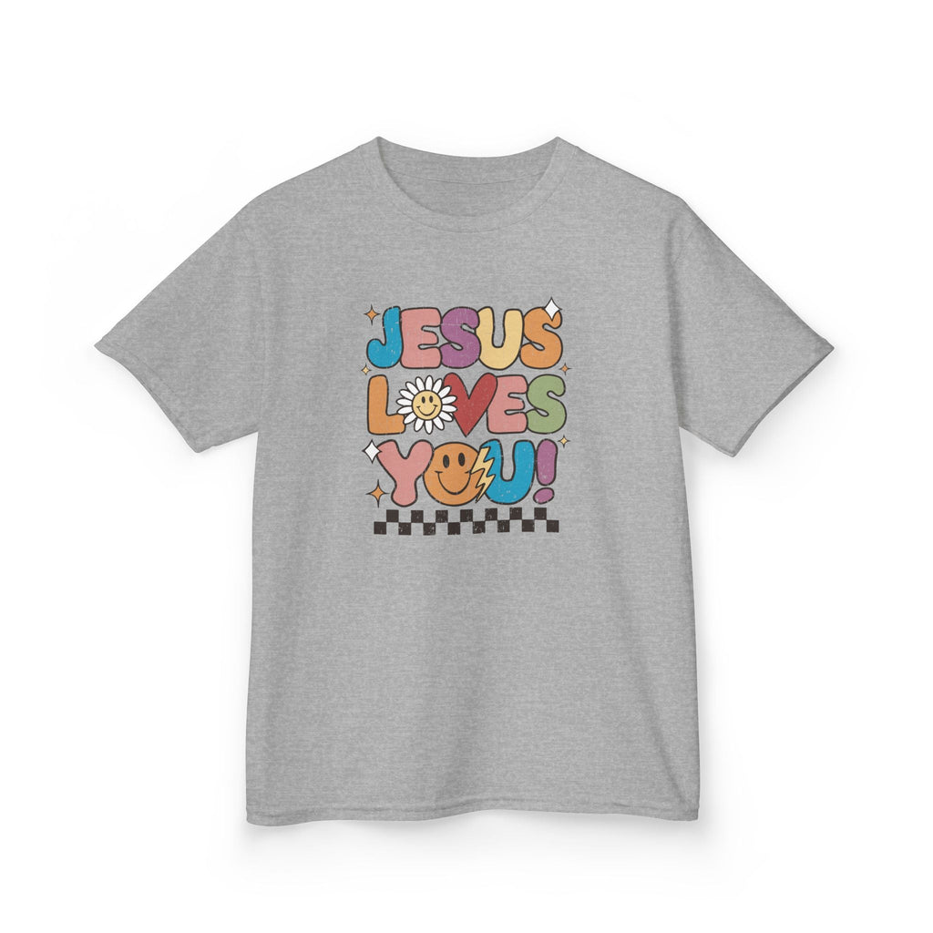 Faith Based Youth T-Shirt - Jesus Loves You | Kids clothes by atgodanddesigns