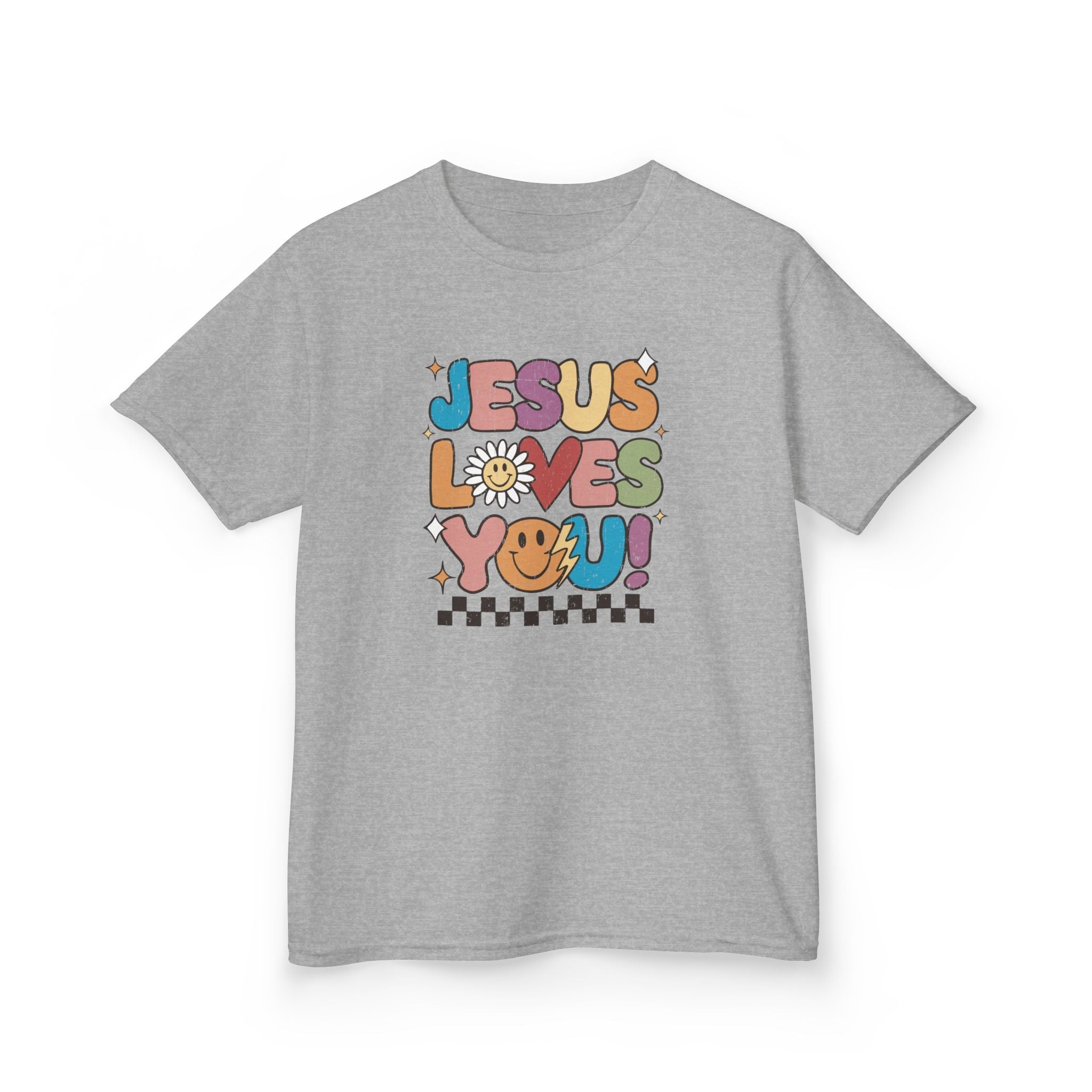 Faith Based Youth T-Shirt - Jesus Loves You | Kids clothes by atgodanddesigns