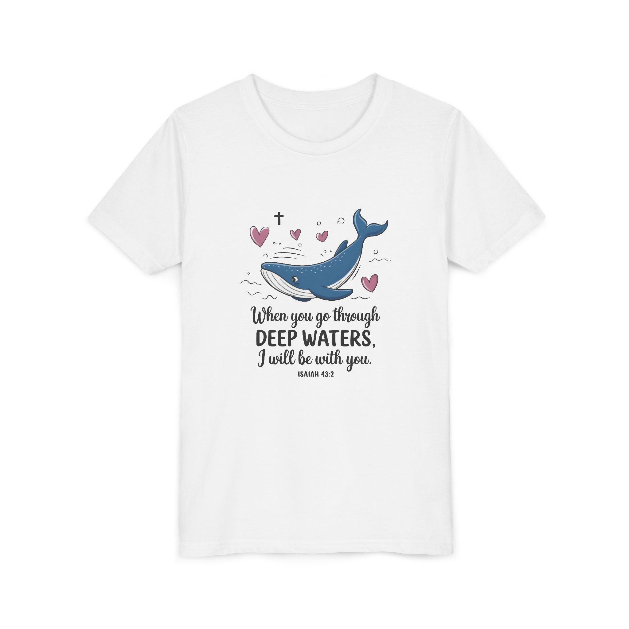 Faith Based Youth T-Shirt - When You Go Through Deep Waters | Kids clothes by atgodanddesigns