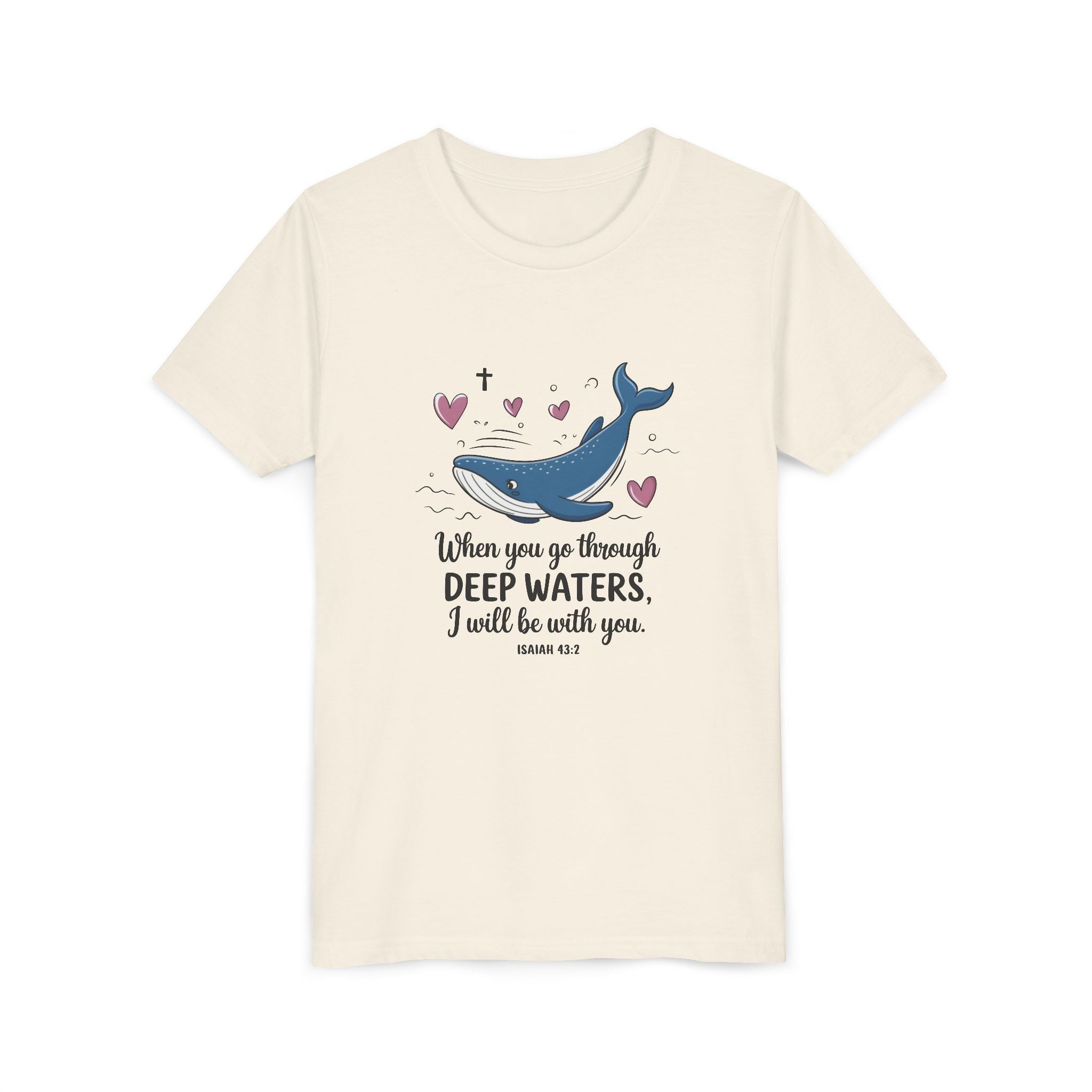 Faith Based Youth T-Shirt - When You Go Through Deep Waters | Kids clothes by atgodanddesigns