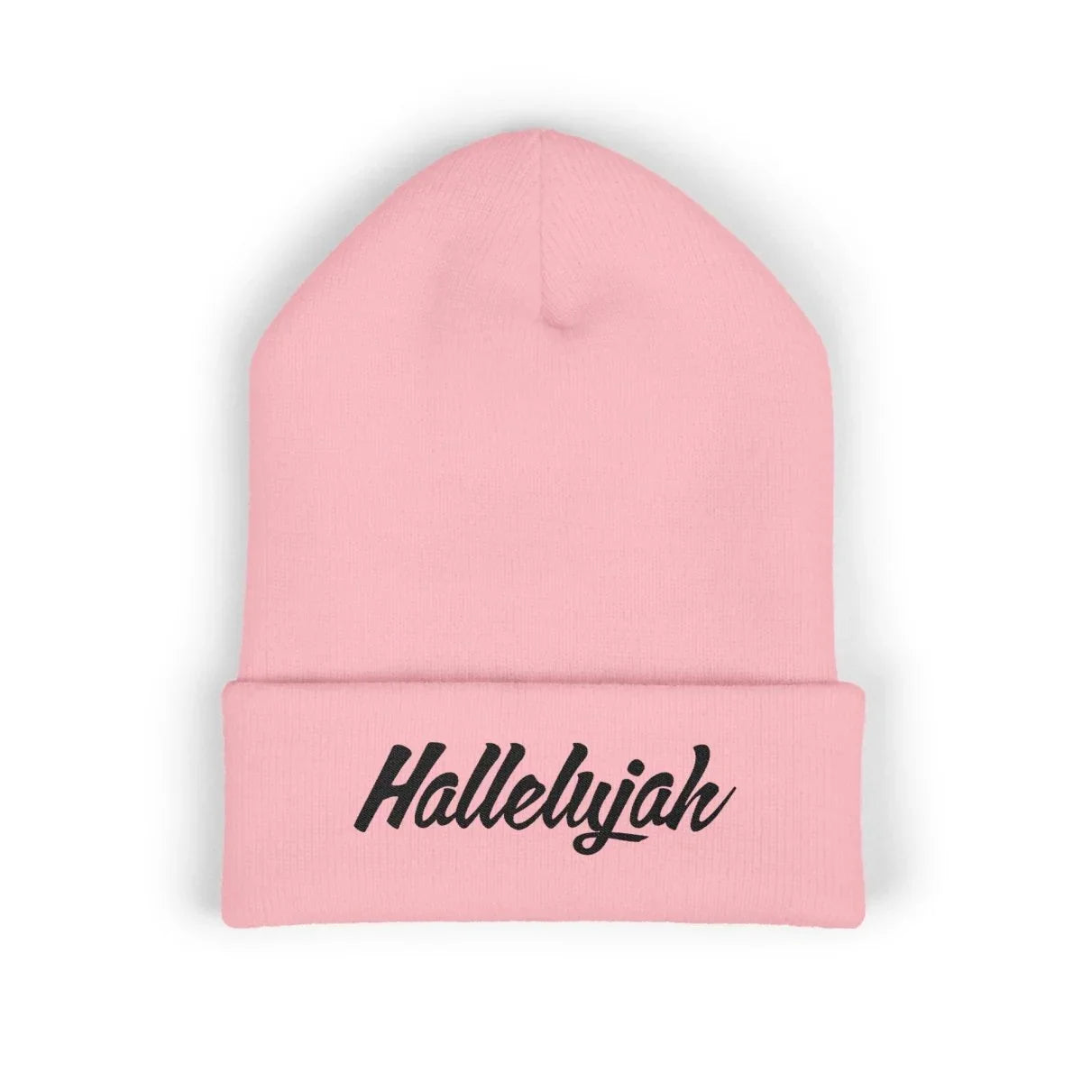 Faith Inspired Classic Cuffed Beanie Embroidery - Hallelujah | Hats by atgodanddesigns