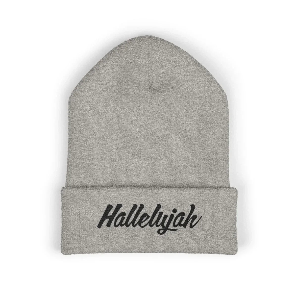 Faith Inspired Classic Cuffed Beanie Embroidery - Hallelujah | Hats by atgodanddesigns