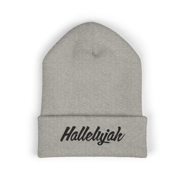 Faith Inspired Classic Cuffed Beanie Embroidery - Hallelujah | Hats by atgodanddesigns