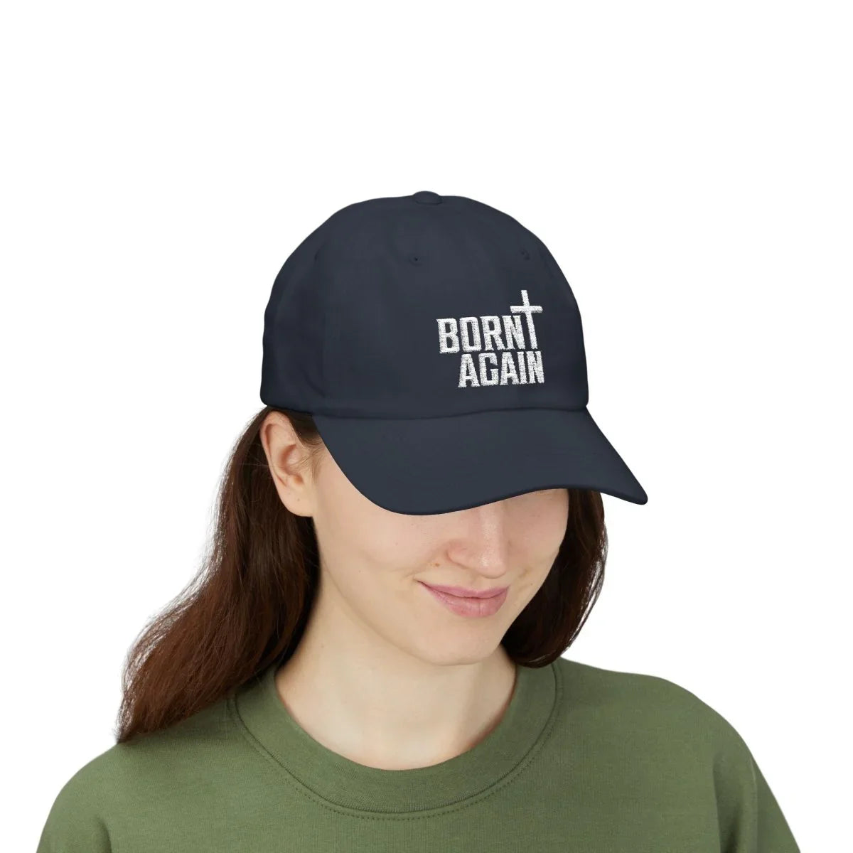 Faith Inspired Classic Dad Cap Embroidered - Born Again | Hats by atgodanddesigns