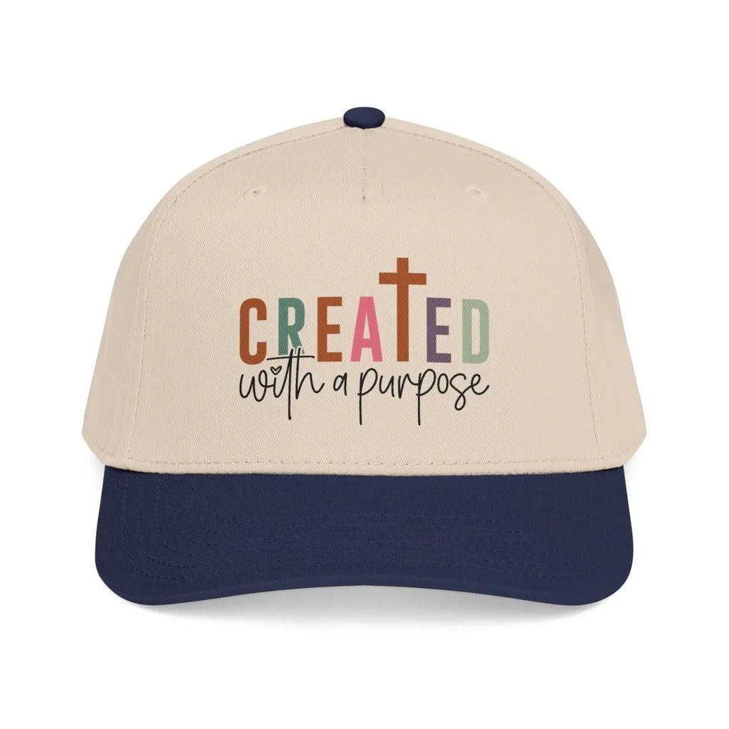 Faith Inspired Mid Profile Baseball Cap - Created With a Purpose | Hats by atgodanddesigns