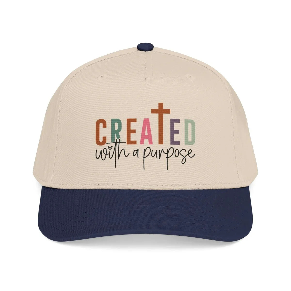Faith Inspired Mid Profile Baseball Cap - Created With a Purpose | Hats by atgodanddesigns
